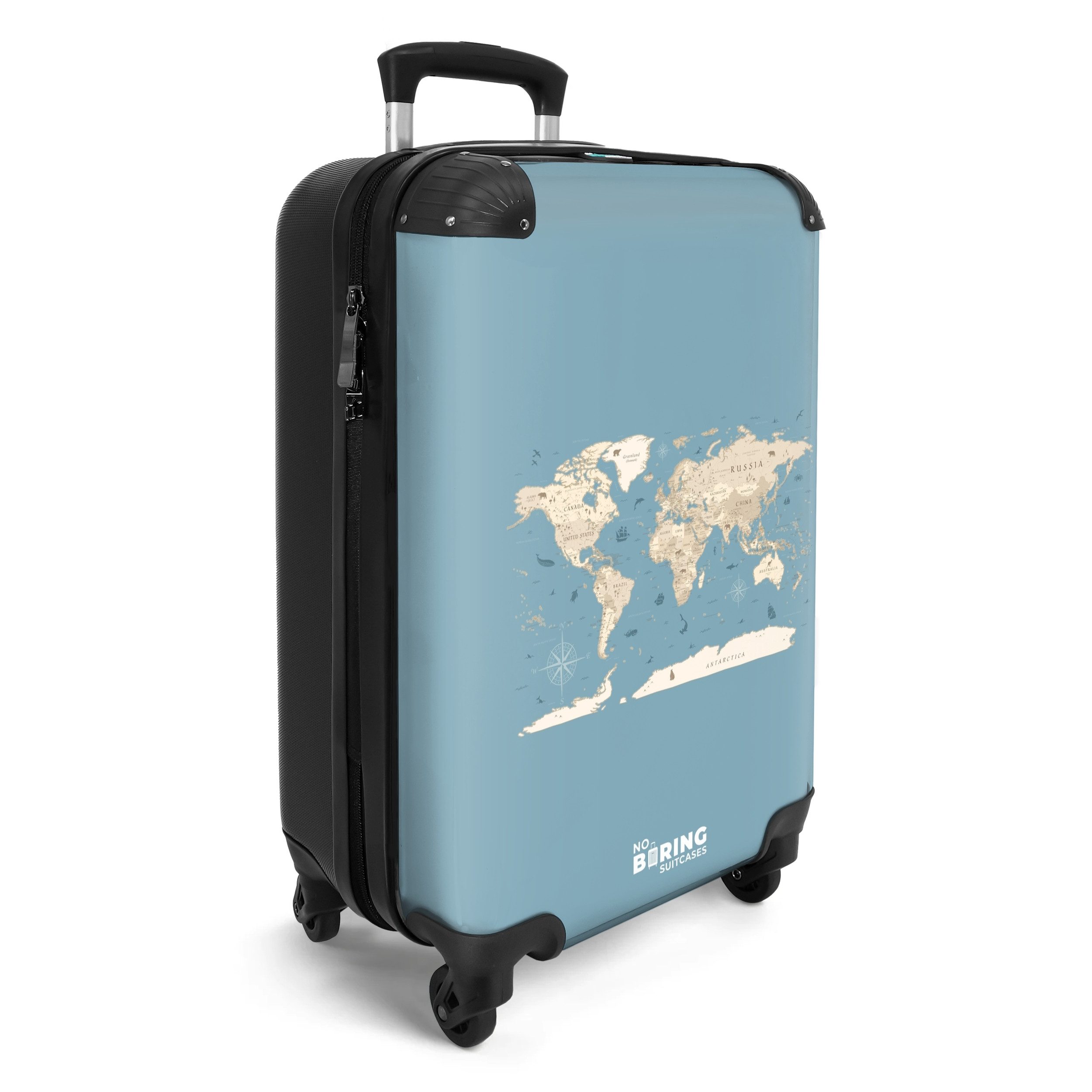 NoBoringSuitcases.com© Hartschalen-Trolley Weltkarte - Ozean - günstig online kaufen