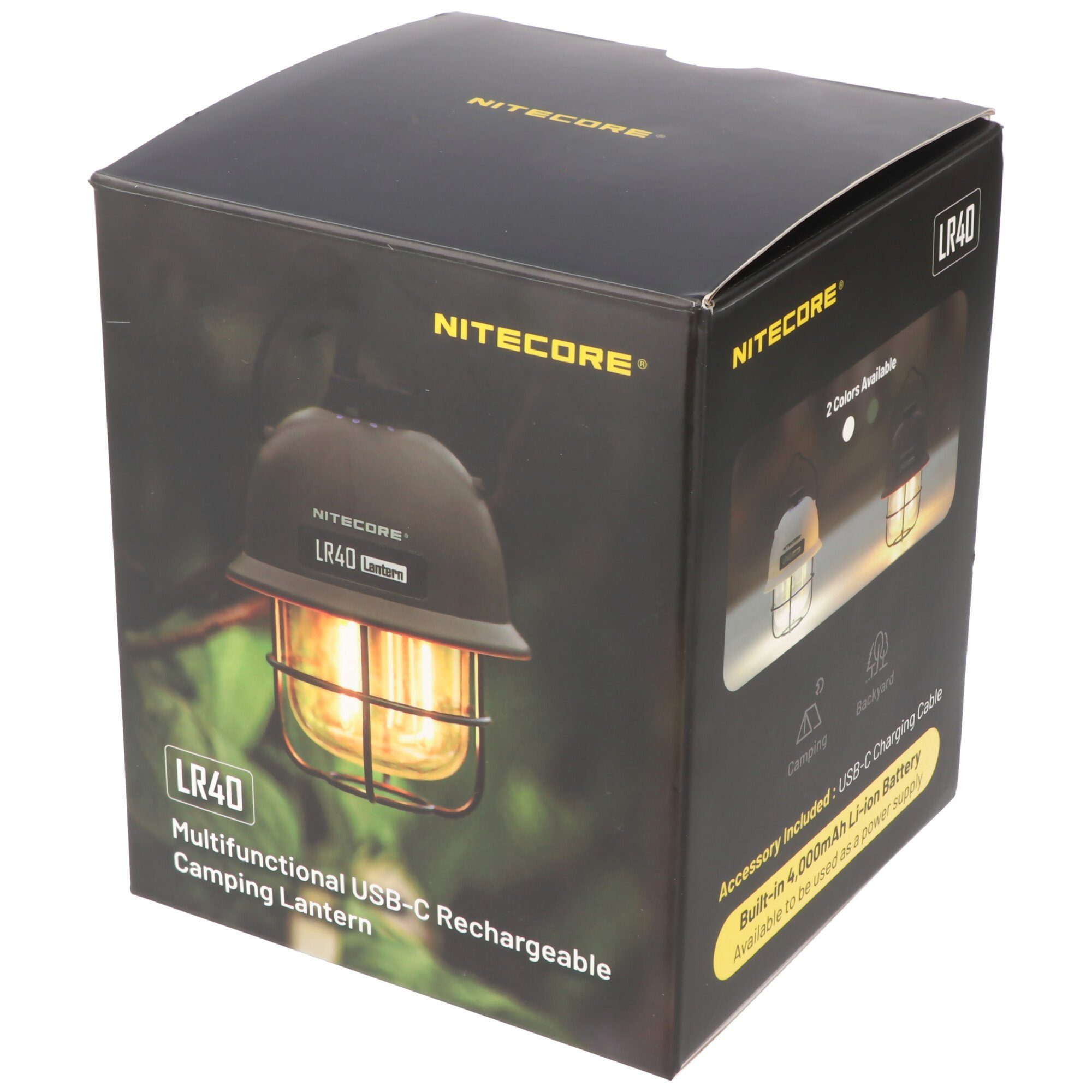 LED Lichtfarben, 2 Oliv Camping Nitecore LED mit LR40 Taschenlampe Akku inkl. Leuchte Nitecore