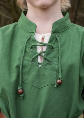 Battle Merchant Ritter-Kostüm Kinder Mittelalter-Hemd Colin, mit Schnürung, grün, Gr. 110