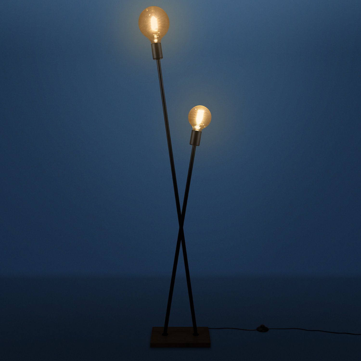 Paco Home Stehlampe IKS, ohne Stehlampe Retro Leuchtmittel, LED Design Wohnzimmer Vintage E27 Lampe Industrial