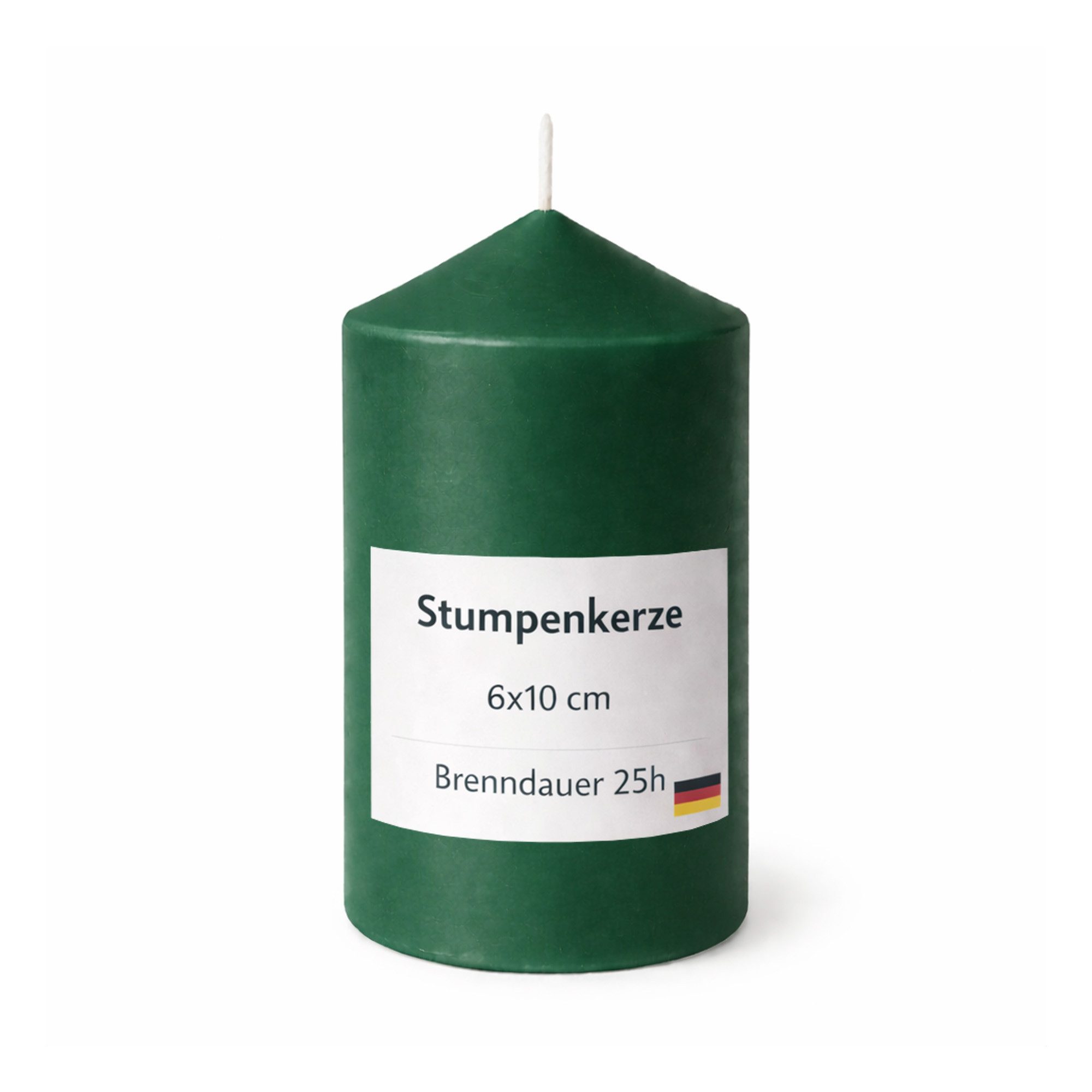 HS Candle Stumpenkerze Ø6cm x 10cm (1-tlg), Wachskerzen, Made in EU, 25h Brenndauer, Baumwolldocht