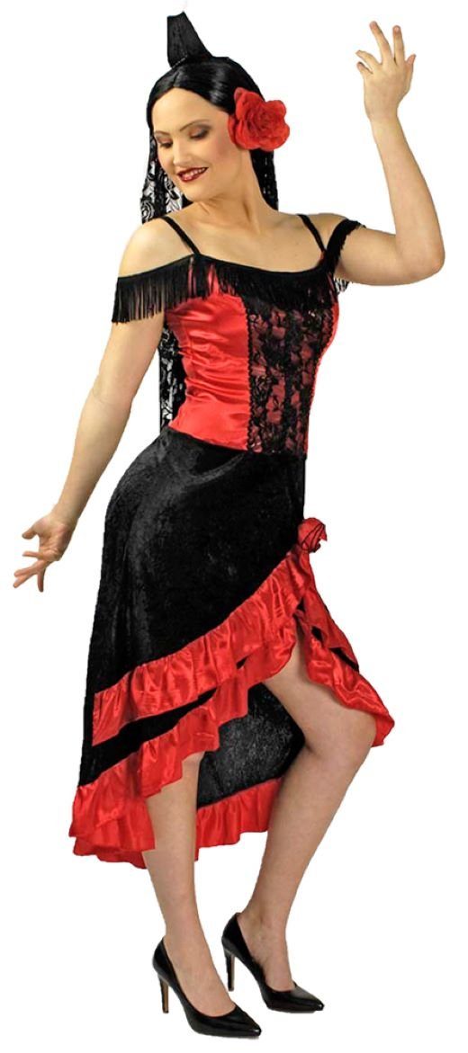 Das Kostümland Kostüm Spanierin Carmen Kostüm mit Mantilla für Damen