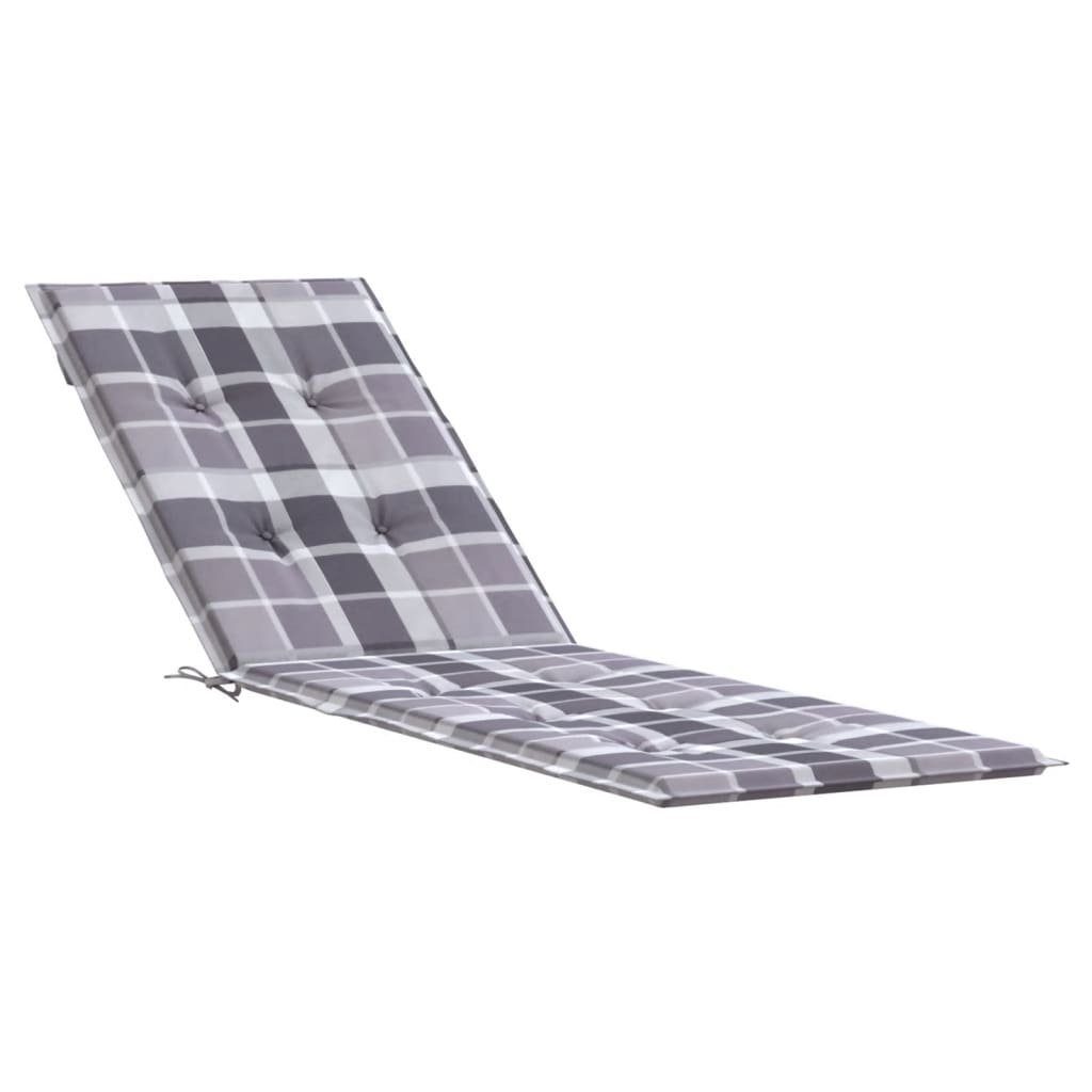 vidaXL Sitzauflage Liegestuhl-Auflage Grau Karomuster (75+105)x50x4 günstig online kaufen