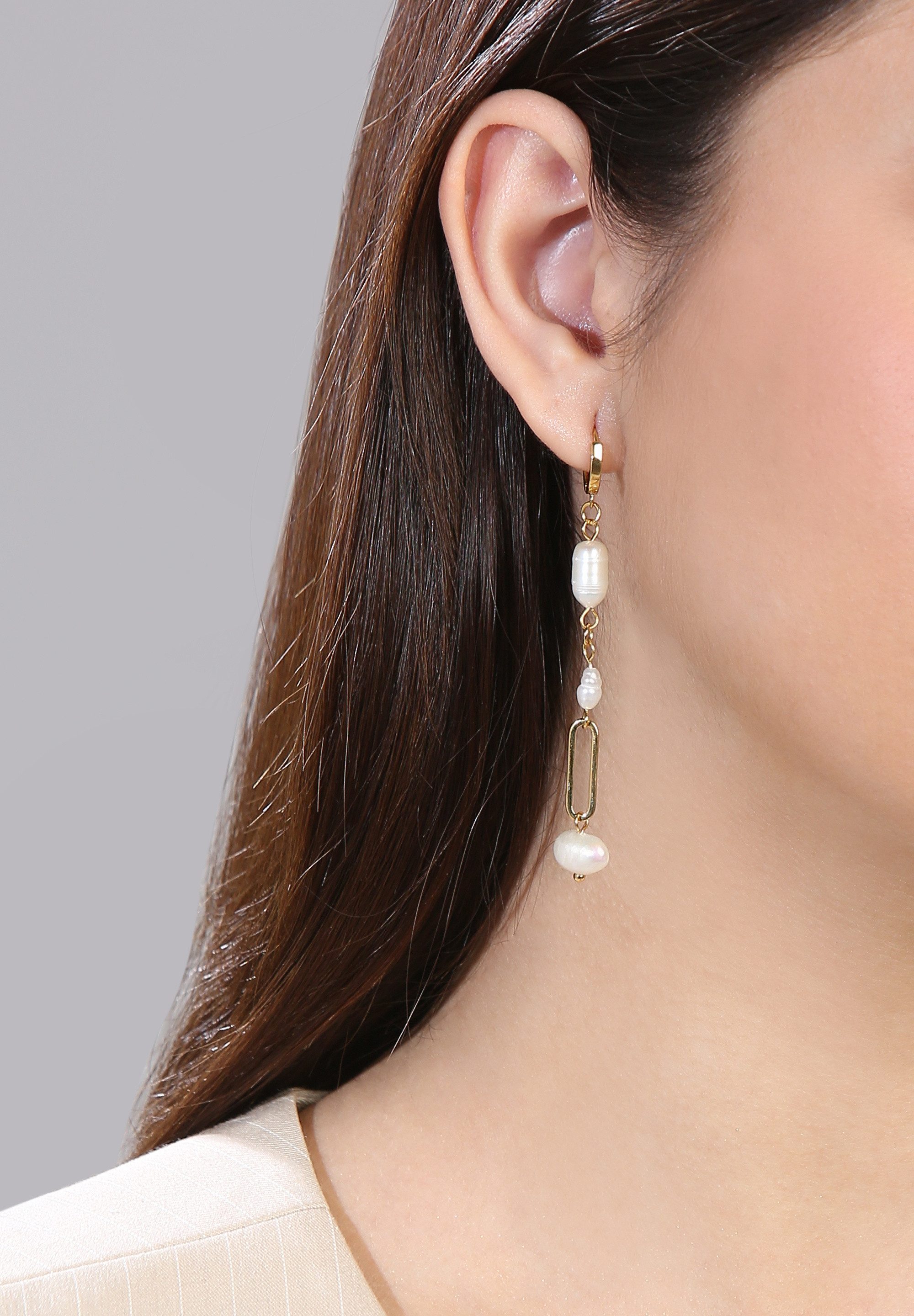 MISH Paar Ohrhänger Celeste, Stein unterschiedlicher Größe, Kettendetail