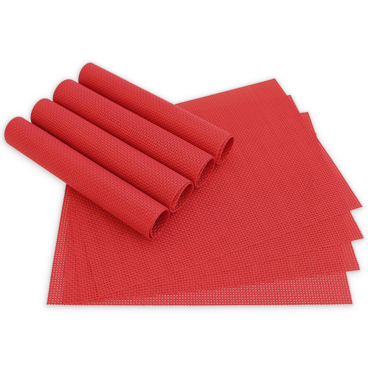 matches21 HOME & HOBBY Platzset Tischsets ELEGANCE 8er Set Rot als Tischuntersetzer, (8-St), Abwaschbare Platzsets als Tischunterlagen für Ess-Tisch Tisch-Deko