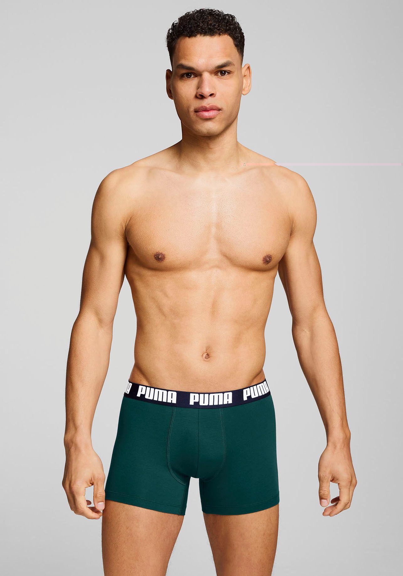 PUMA Boxershorts PUMA MEN LOGO PRINT BOXERS 2P (2er Pack) elastischer Logob günstig online kaufen