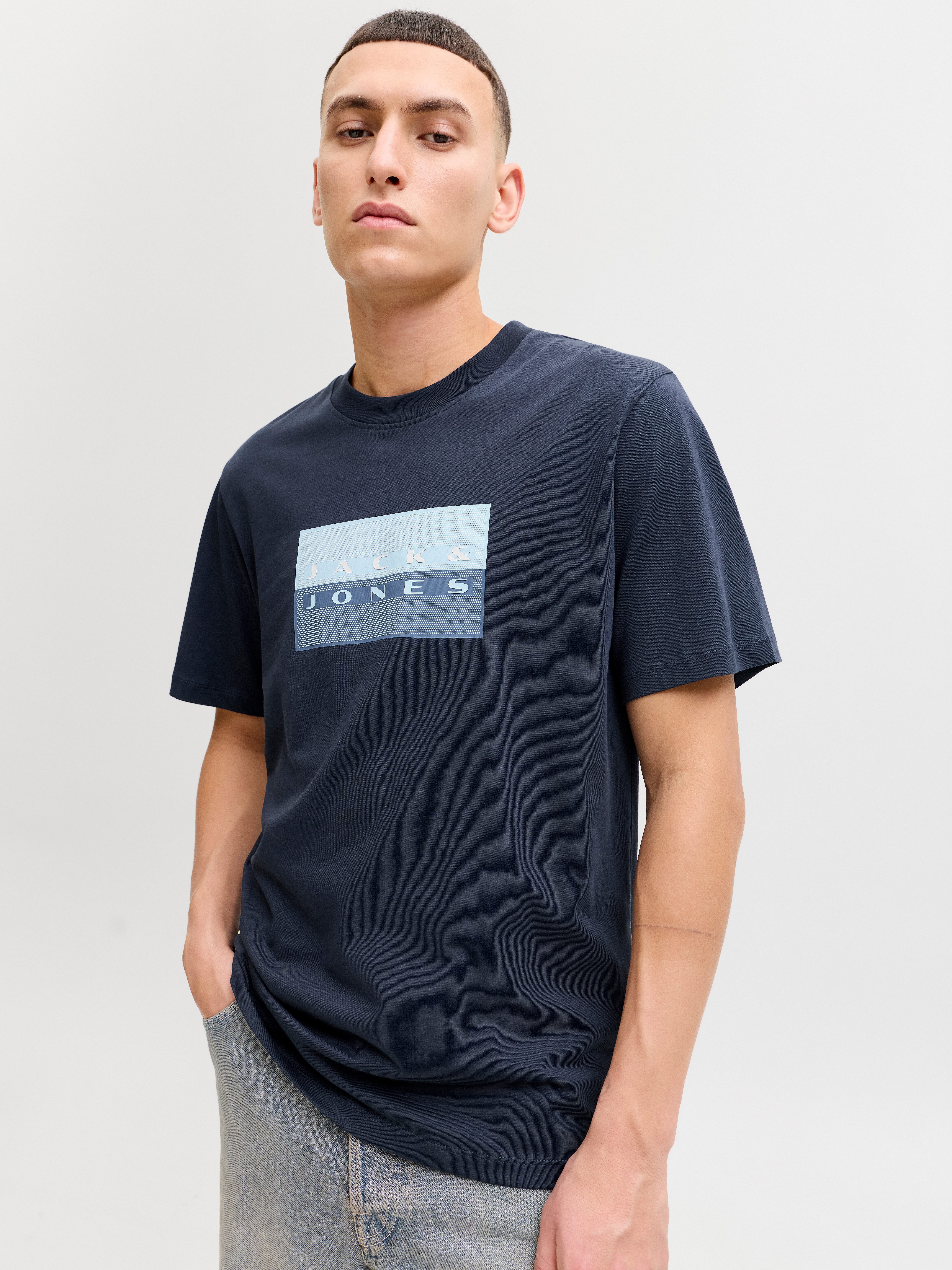 Jack & Jones Kurzarmshirt JCOFUSION DOTS PRINT TEE SS CREW SN Baumwolle, re günstig online kaufen