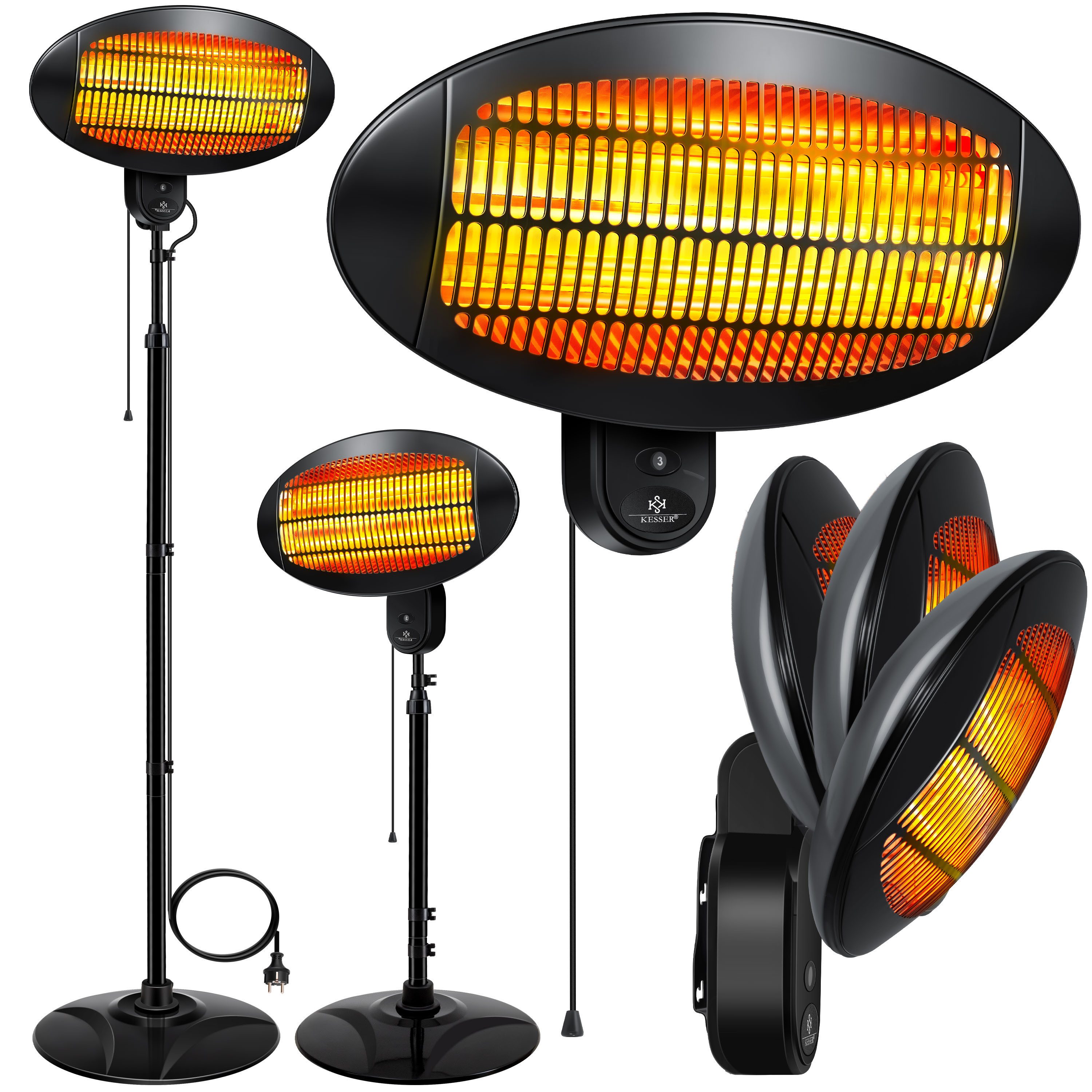 KESSER Heizstrahler Infrarot Heizung Wand + Standgerät höhenverstellbar In- günstig online kaufen