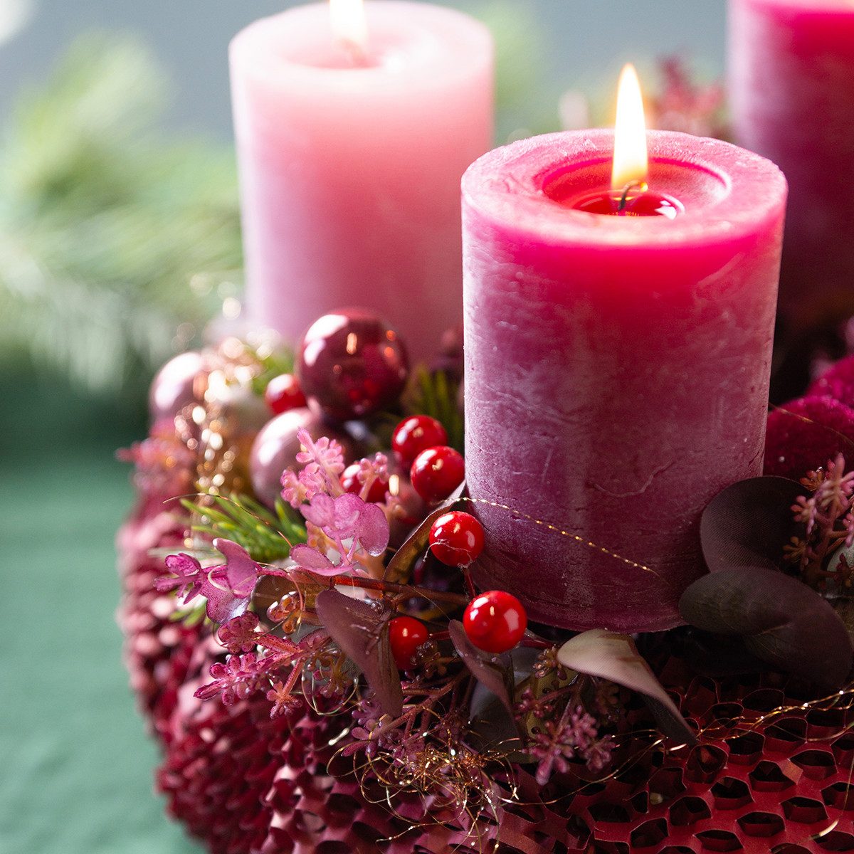 Winterliche Kunstpflanze Beerenzweig Künstlich Rot 50cm Deko Weihnachtszaub günstig online kaufen