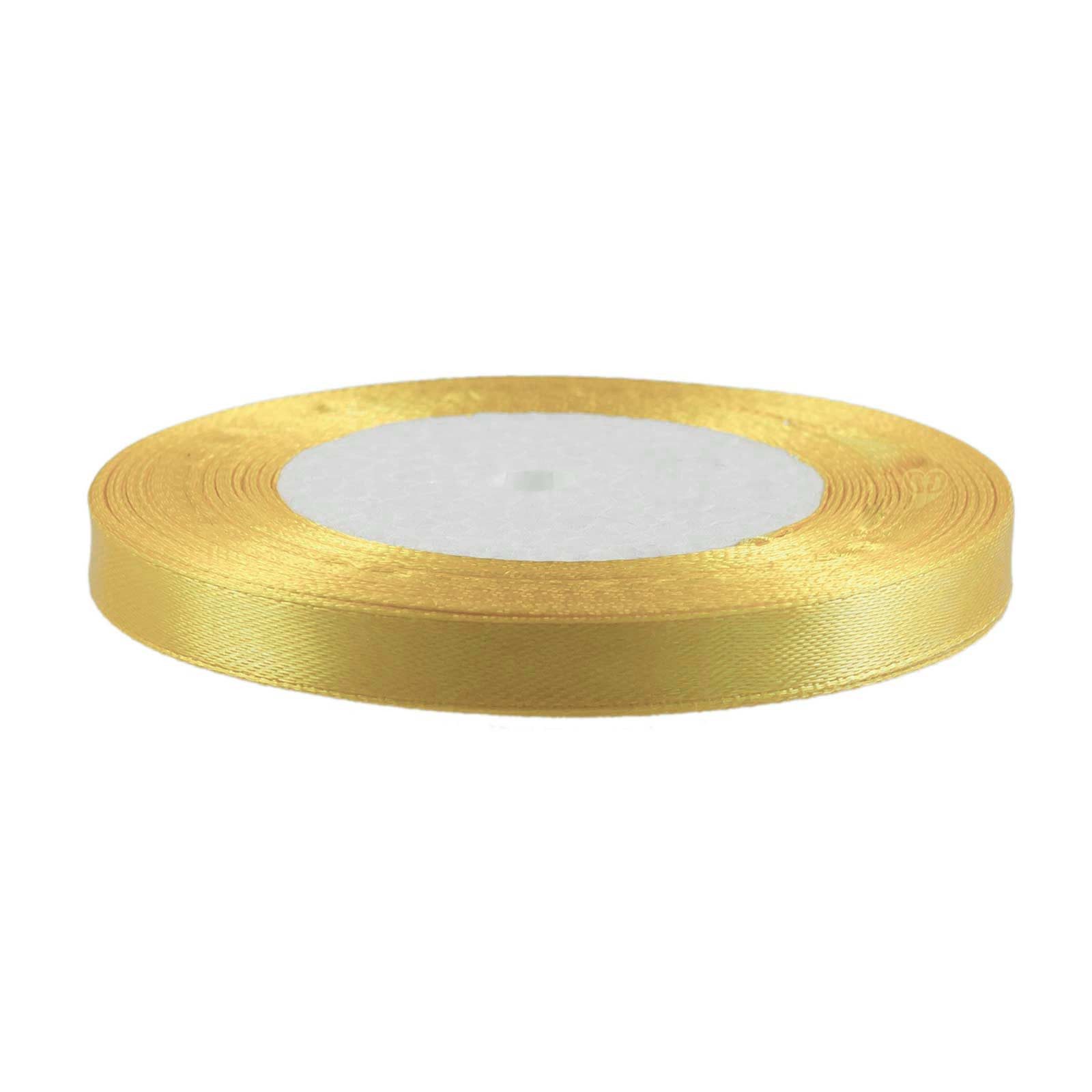 maDDma Satinband 22,5m Satinband 10mm Dekoband Geschenkband Schmuckband, maisgelb