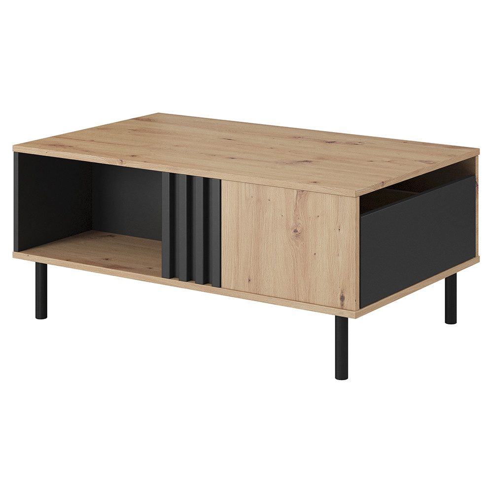 Lomadox Couchtisch MATTAWA-167, 100 cm, rechteckig mit Schublade, Eiche Dekor