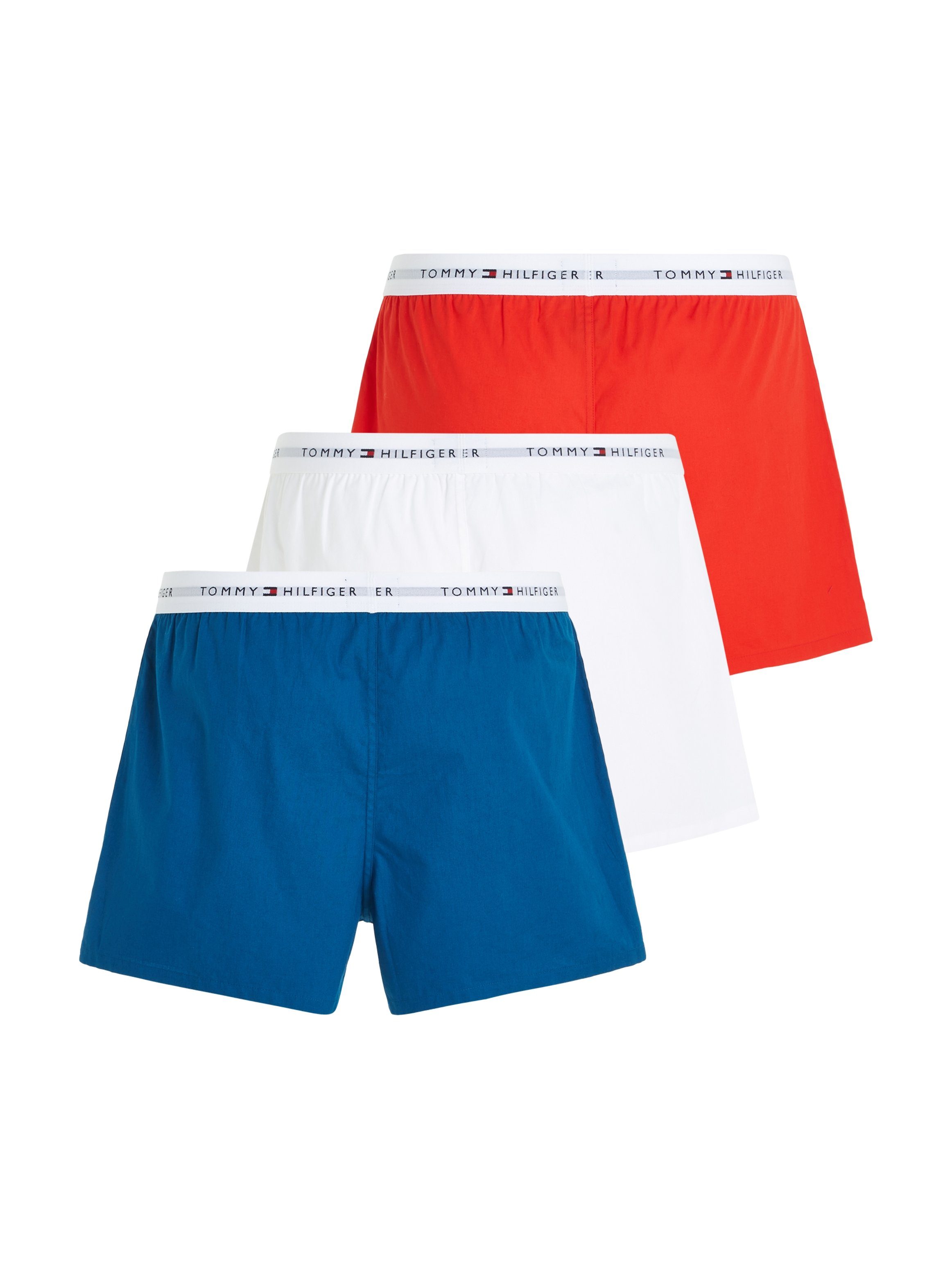 Tommy Hilfiger Underwear Webboxer 3P WOVEN BOXER (Packung, 3-St., 3er-Pack) mit Logo-Elastikbund deep indigo/fireworks/white