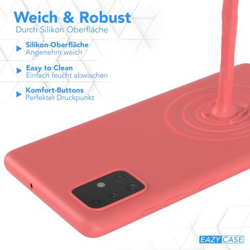 EAZY CASE Handyhülle TPU Hülle für Samsung Galaxy A51 6,5 Zoll, Schutzhülle mit Kameraschutz stoßfest telefonhülle Matt Rot / Hellrot