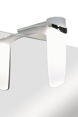 badselekt Badmöbel-Set FRESH Weiß matt, 3-teilig inkl. Waschbecken, Unterschrank & Spiegel mit LED-Beleuchtung Badmöbel-Set Waschtisch-Set perfekt für das Gästebad