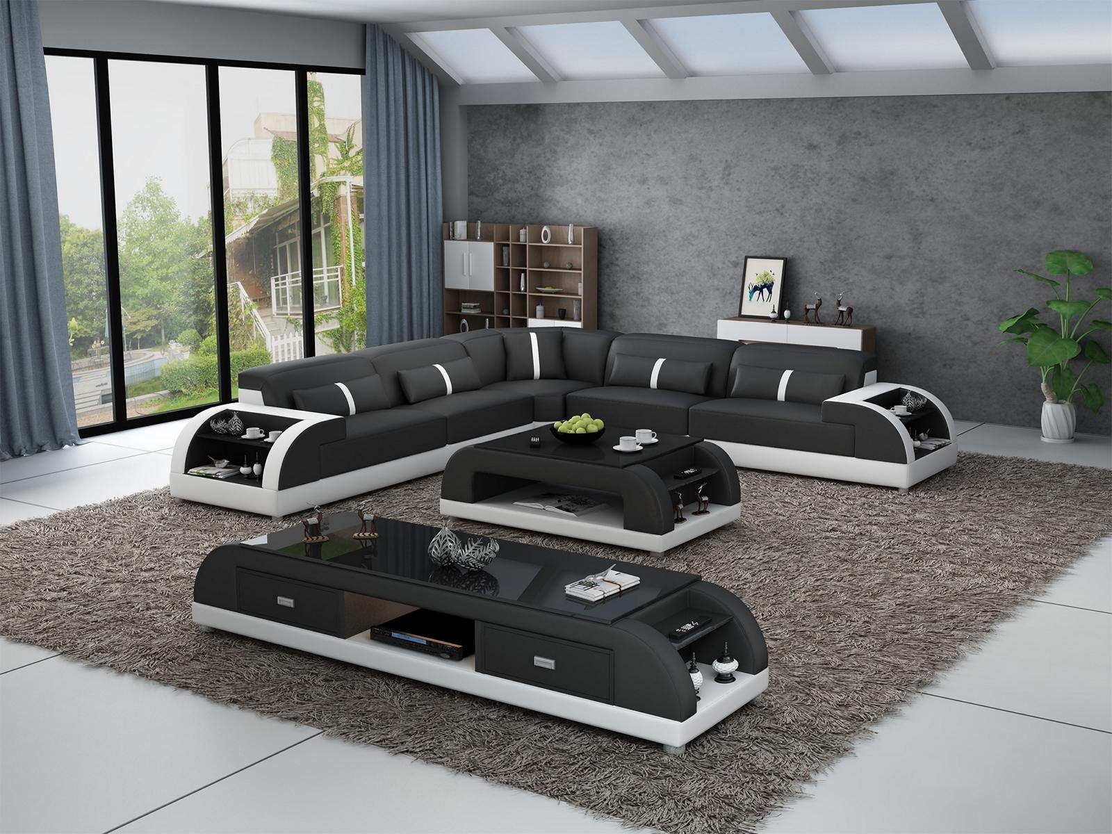 JVmoebel Ecksofa Ledersofa L-Form Couch Wohnlandschaft Ecksofa Garnitur, Made in Europe