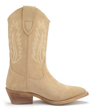 LASCANA Cowboy Boots Cowboy Stiefelette, Western Stiefel, Ankleboots aus hochwertigem Leder