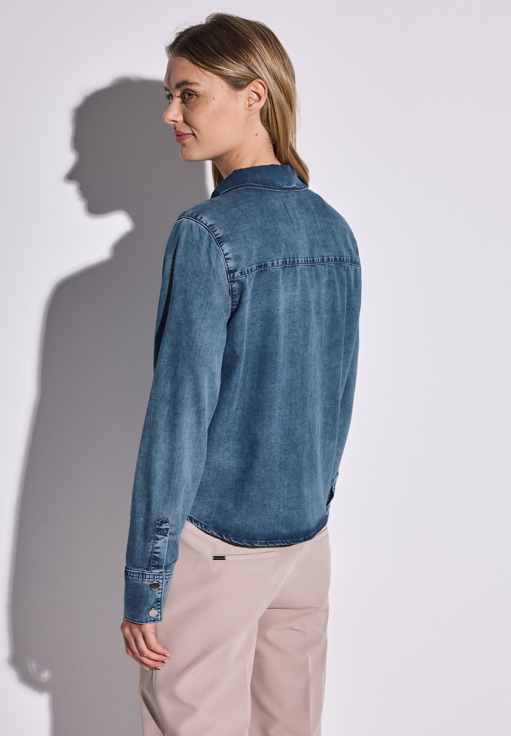 STREET ONE Jeansbluse, mit Knopfleiste günstig online kaufen