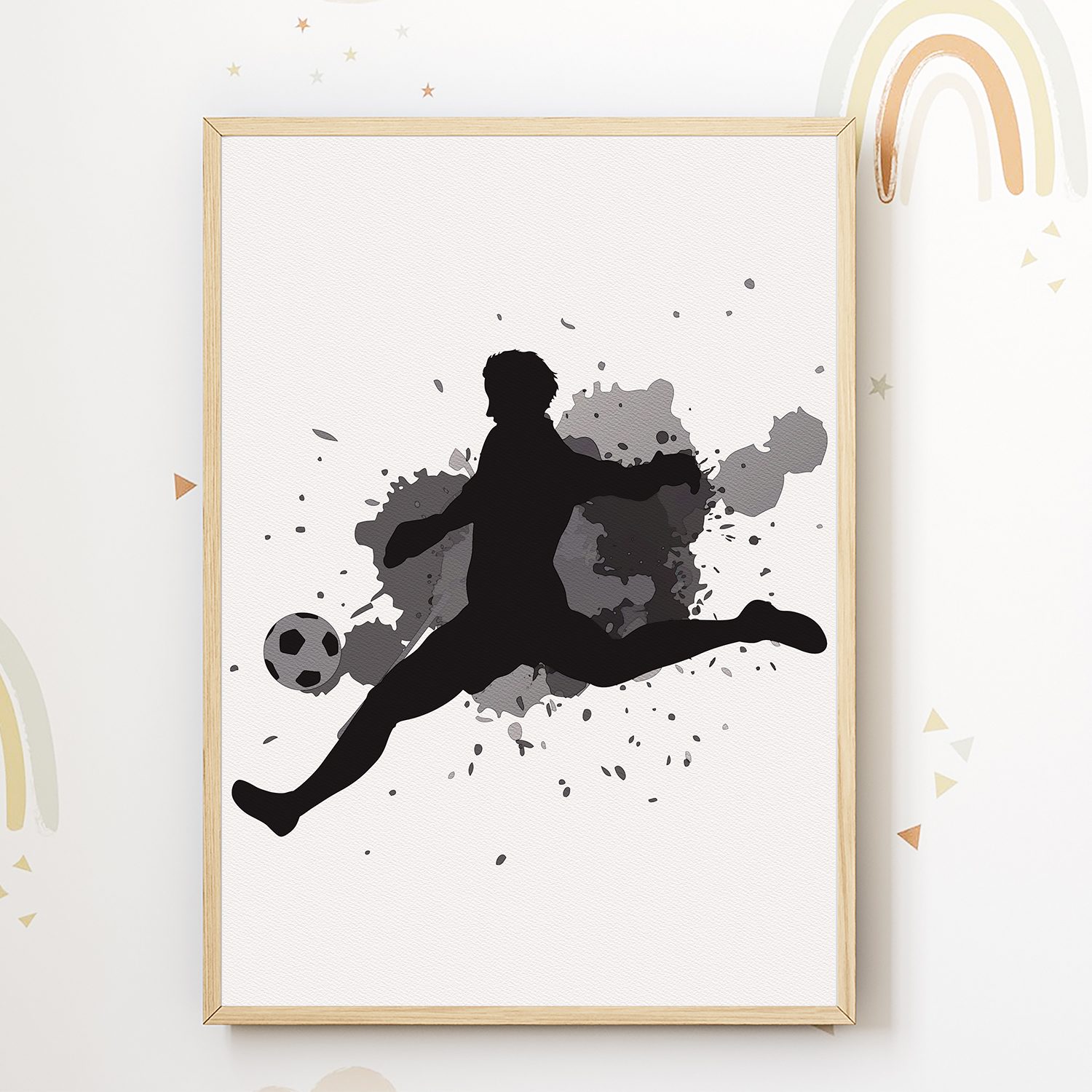 Tigerlino Poster Jungen Fußball Bilder 3er Set Kinderzimmer Fußballspieler  Wandbilder