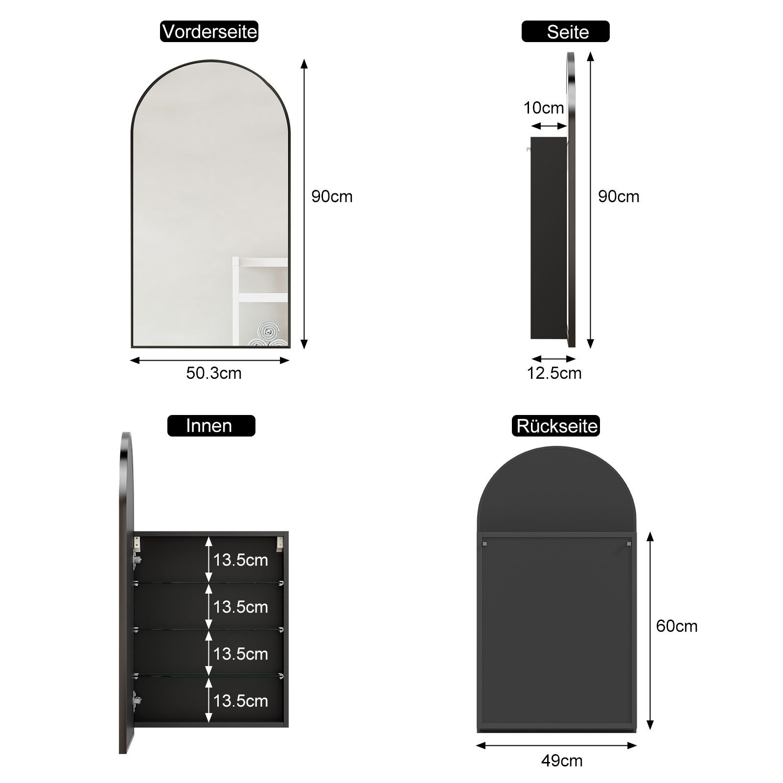 radelldar Badezimmerspiegelschrank Hängeschrank mit Spiegel, Badschrank Wan günstig online kaufen