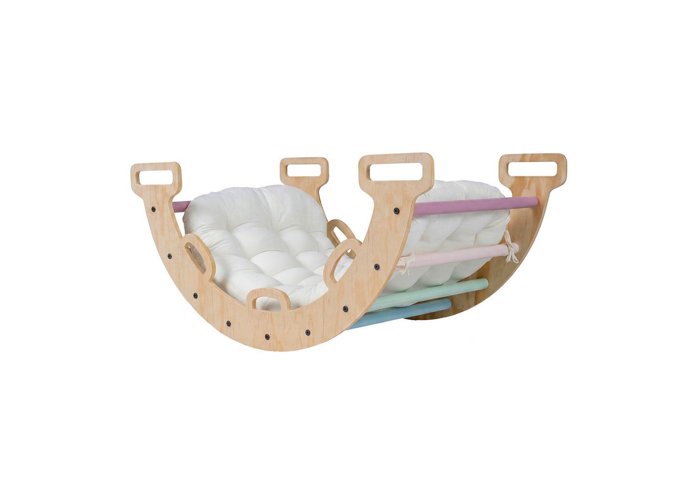 COSTWAY Klettergerüst, Kletterbogen mit weichem Kissen, Kletterdreieck zum Wippen