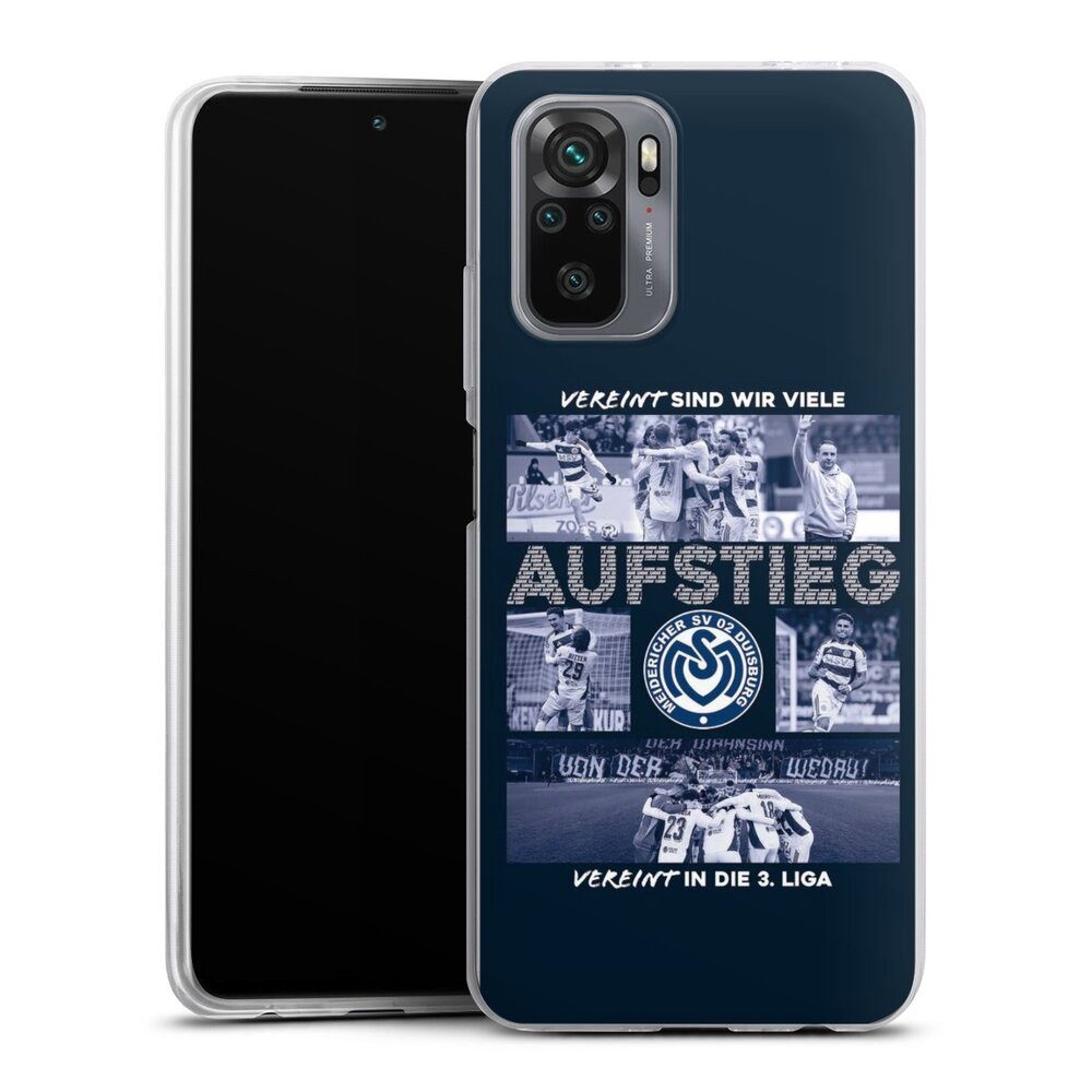 DeinDesign Handyhülle MSV Duisburg Aufstieg Offizielles Lizenzprodukt, Xiaomi Redmi Note 10 4G Slim Case Silikon Hülle Ultra Dünn Schutzhülle