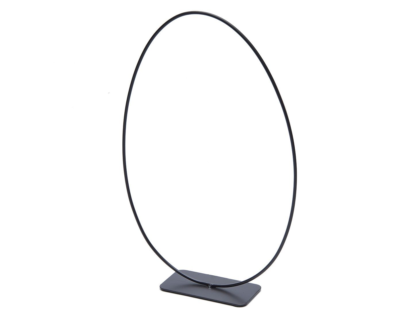 NaDeco Dekoobjekt Metallring stehend Ei Form in Schwarz, Größe 24x35 cm