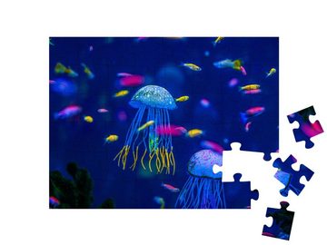 puzzleYOU Puzzle Aquarium mit Quallen, Fischen und Algen, 48 Puzzleteile, puzzleYOU-Kollektionen Quallen, Fische & Wassertiere