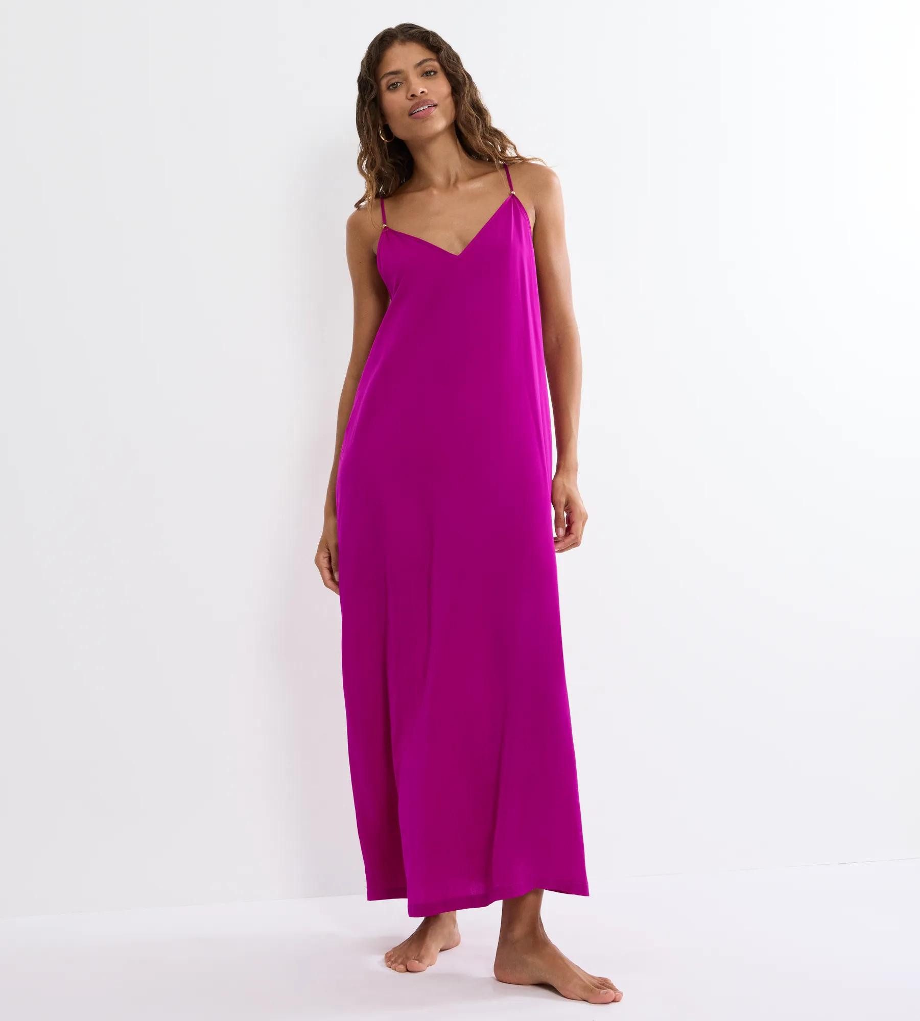 Triumph Sommerkleid Summer Satin Dress tiefer V-Ausschnitt, schmale Träger