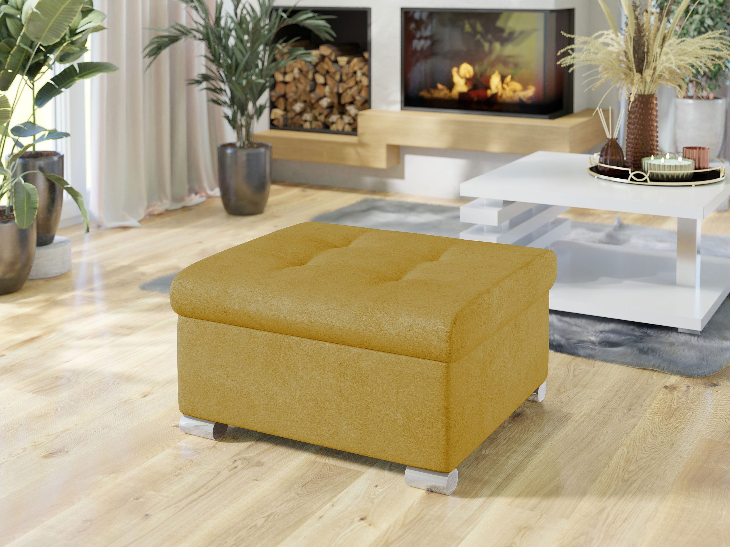 MIRJAN24 Polsterhocker Niko Klein, Silber Füße, günstig online kaufen