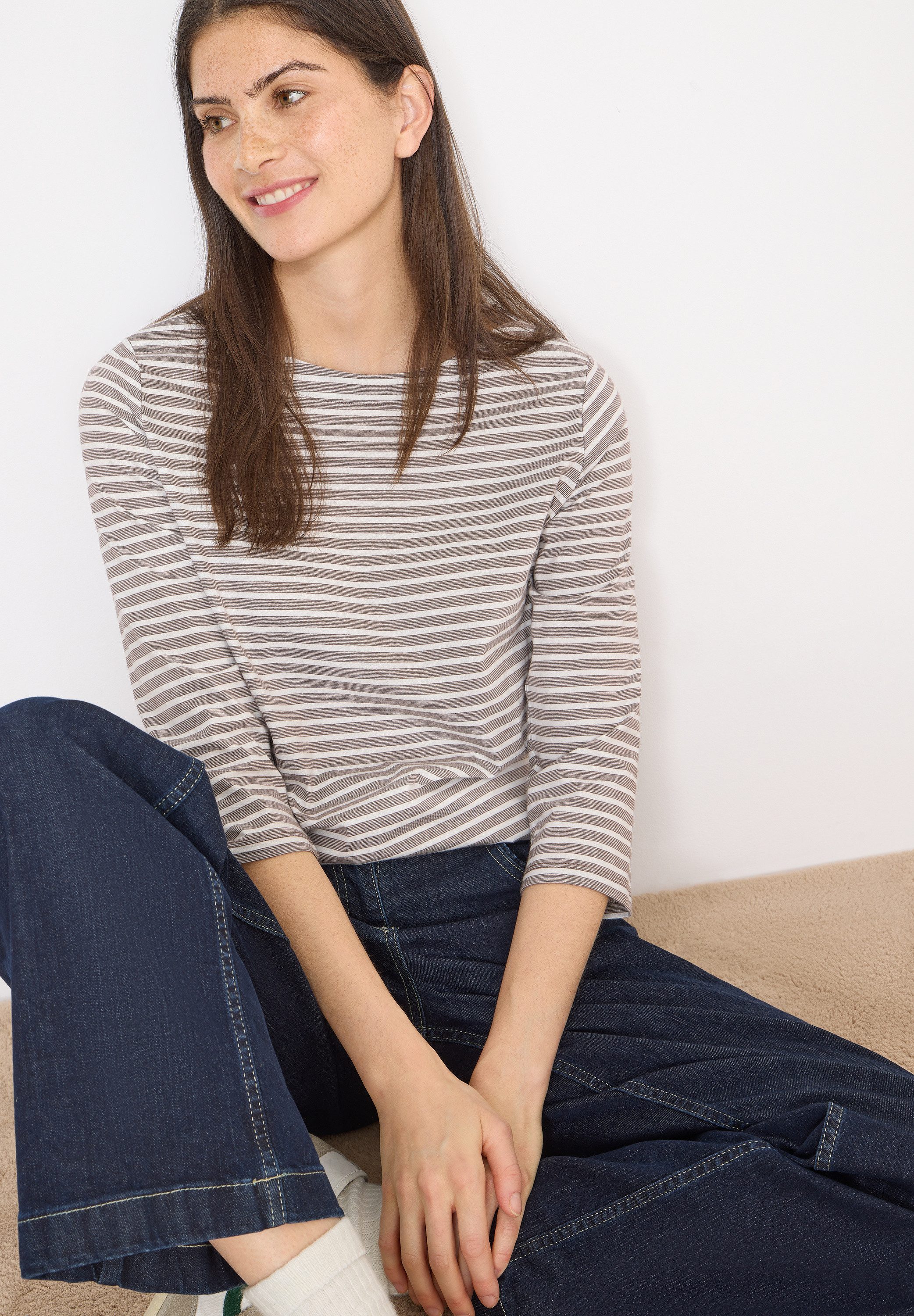 CECIL 3/4-Arm-Shirt mit U-Boot-Ausschnitt