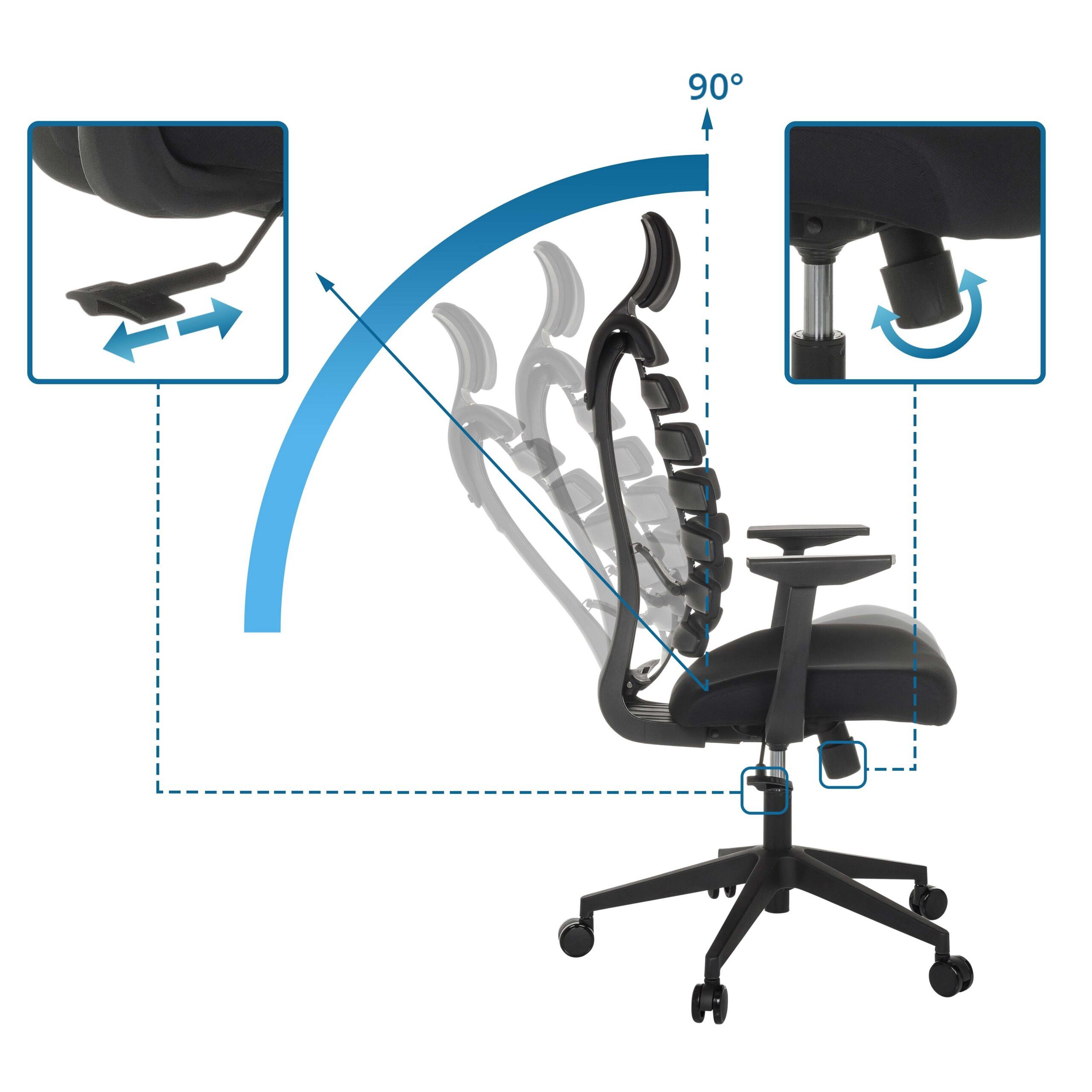hjh OFFICE Drehstuhl Profi Bürostuhl Ergo Line Eco Stoff mit Armlehnen (1 St), Ergonomischer Chefsessel, Schreibtischstuhl höhenverstellbar