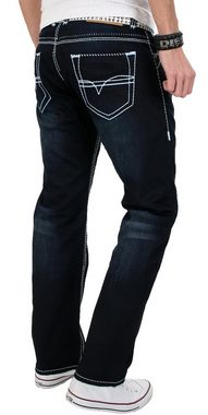 Alessandro Salvarini Straight-Jeans ASBluri mit auffälligen dicken Nähten