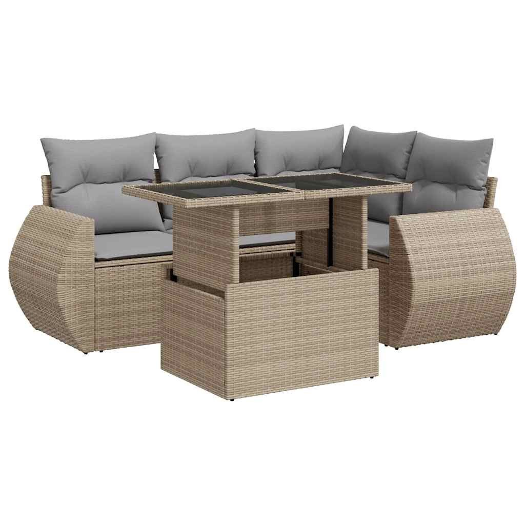 vidaXL Gartenlounge-Set 5-tlg. Garten-Sofagarnitur mit Kissen günstig online kaufen