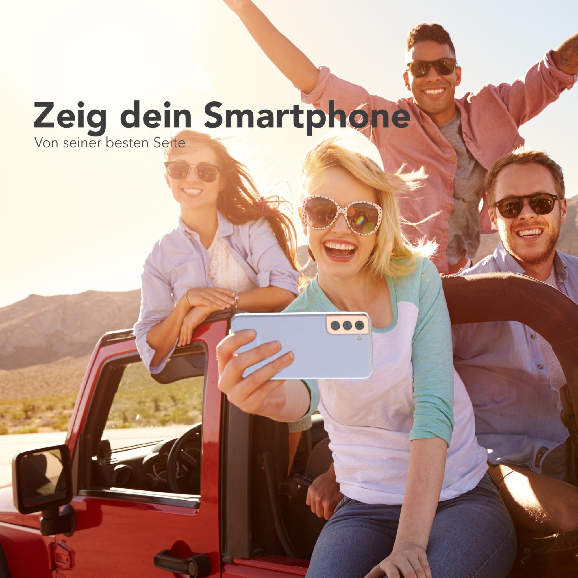 EAZY CASE Handyhülle Slimcover Clear für Samsung Galaxy S21 5G 6,2 Zoll, durchsichtige Hülle Ultra Dünn Silikon Backcover TPU Telefonhülle Klar