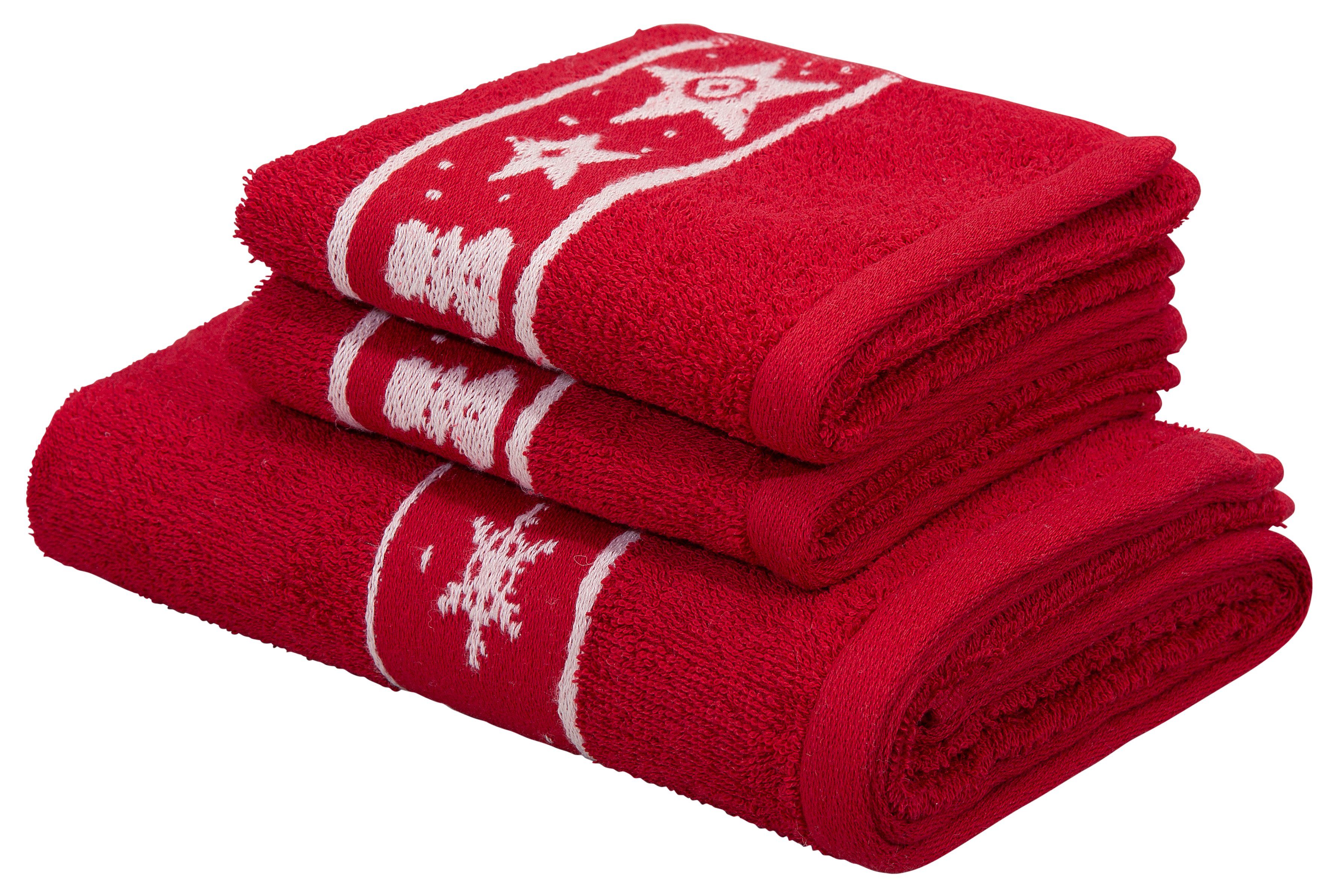 my home Handtuch Set »Weihnachten« (Set, 3-tlg), mit Sternen und Bordüre  online kaufen | OTTO