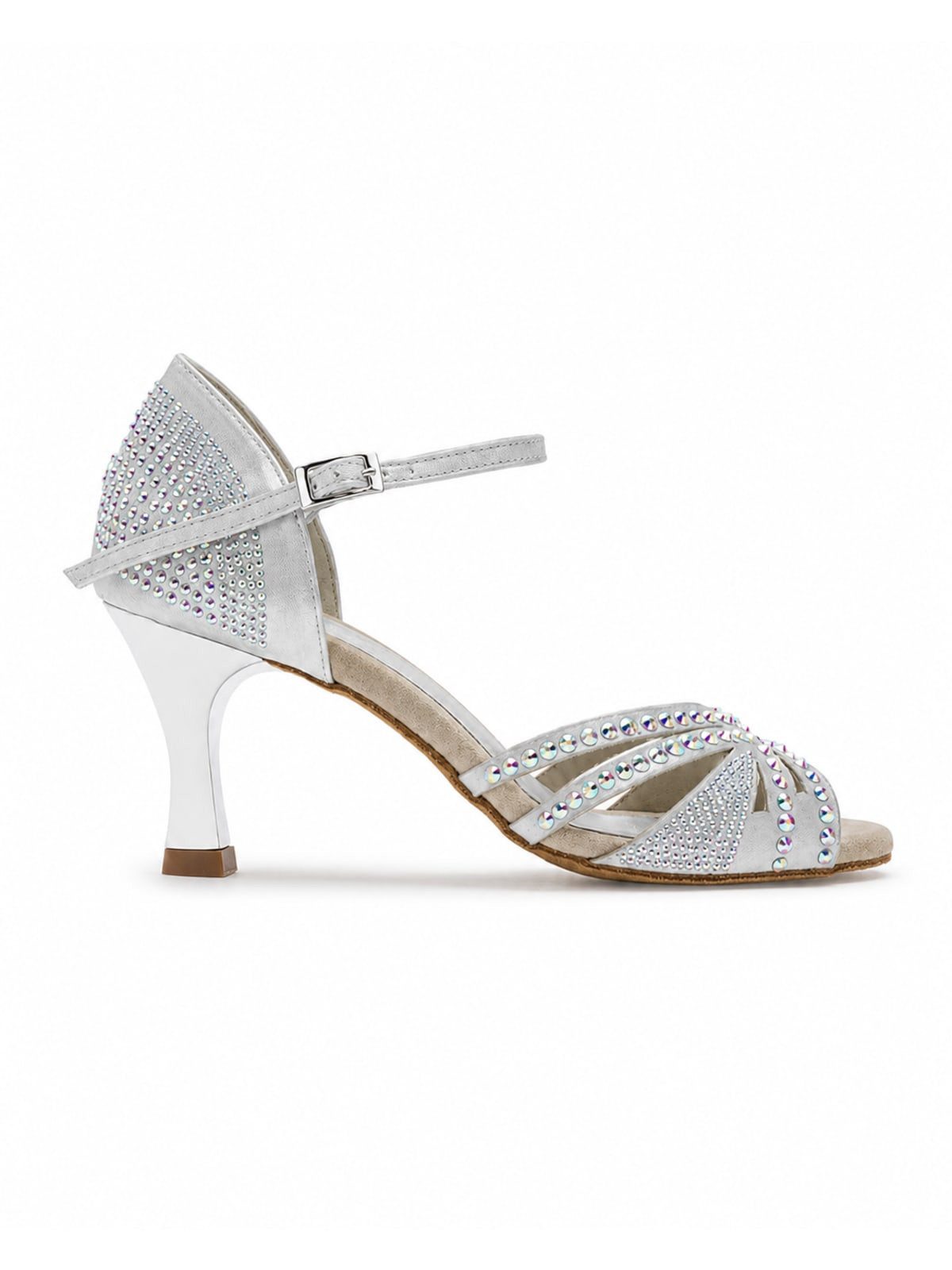 Dancing Queens Sparkle Shine Tanzschuhe Satin - Absatz 7.0 cm flare Sandalette Tanzschuh 7 cm Absatz: Salsa, Bachata, Kizomba, Zumba