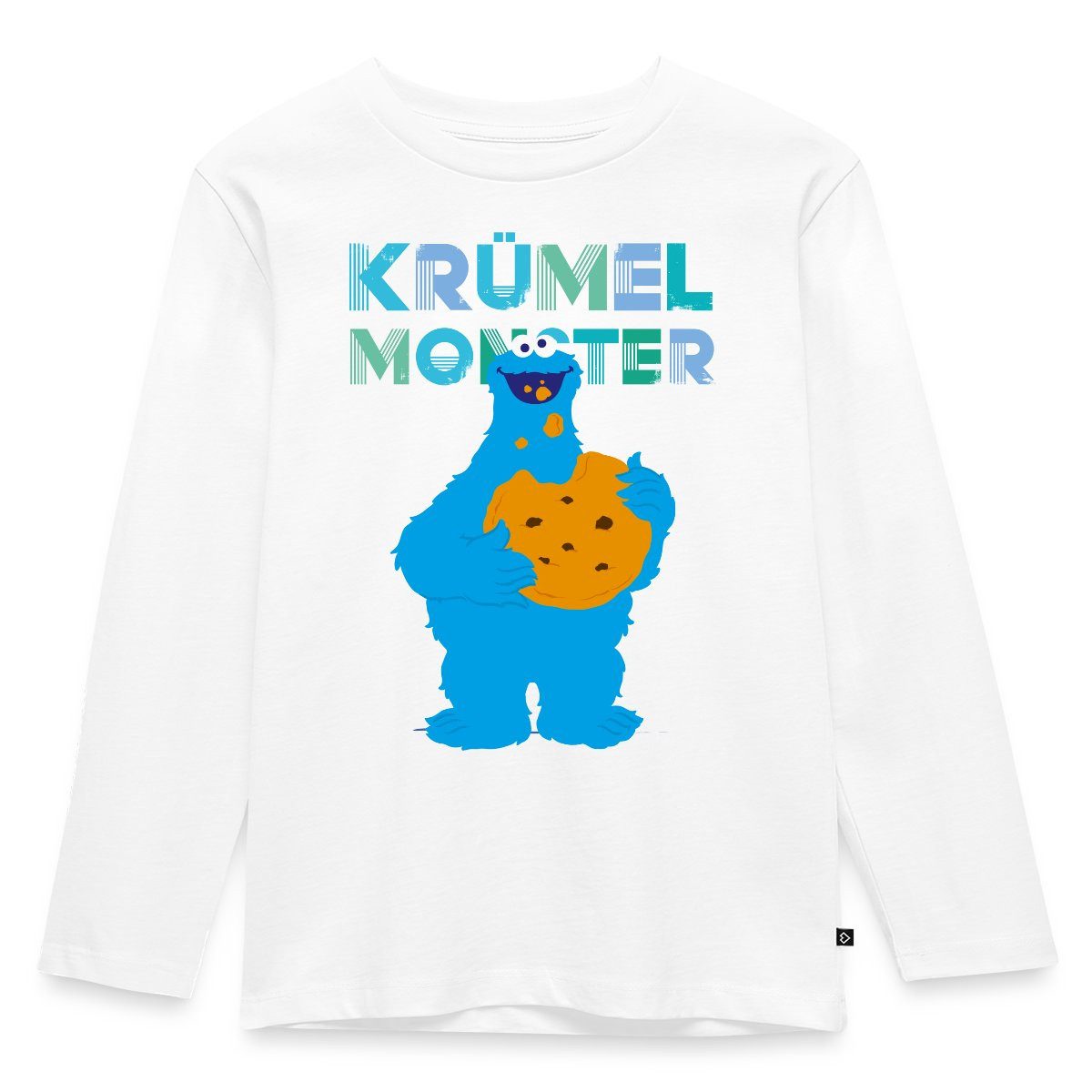 T-Shirt Sesamstraße Krümelmonster Riesencookie Kinder Premium Langarmshirt