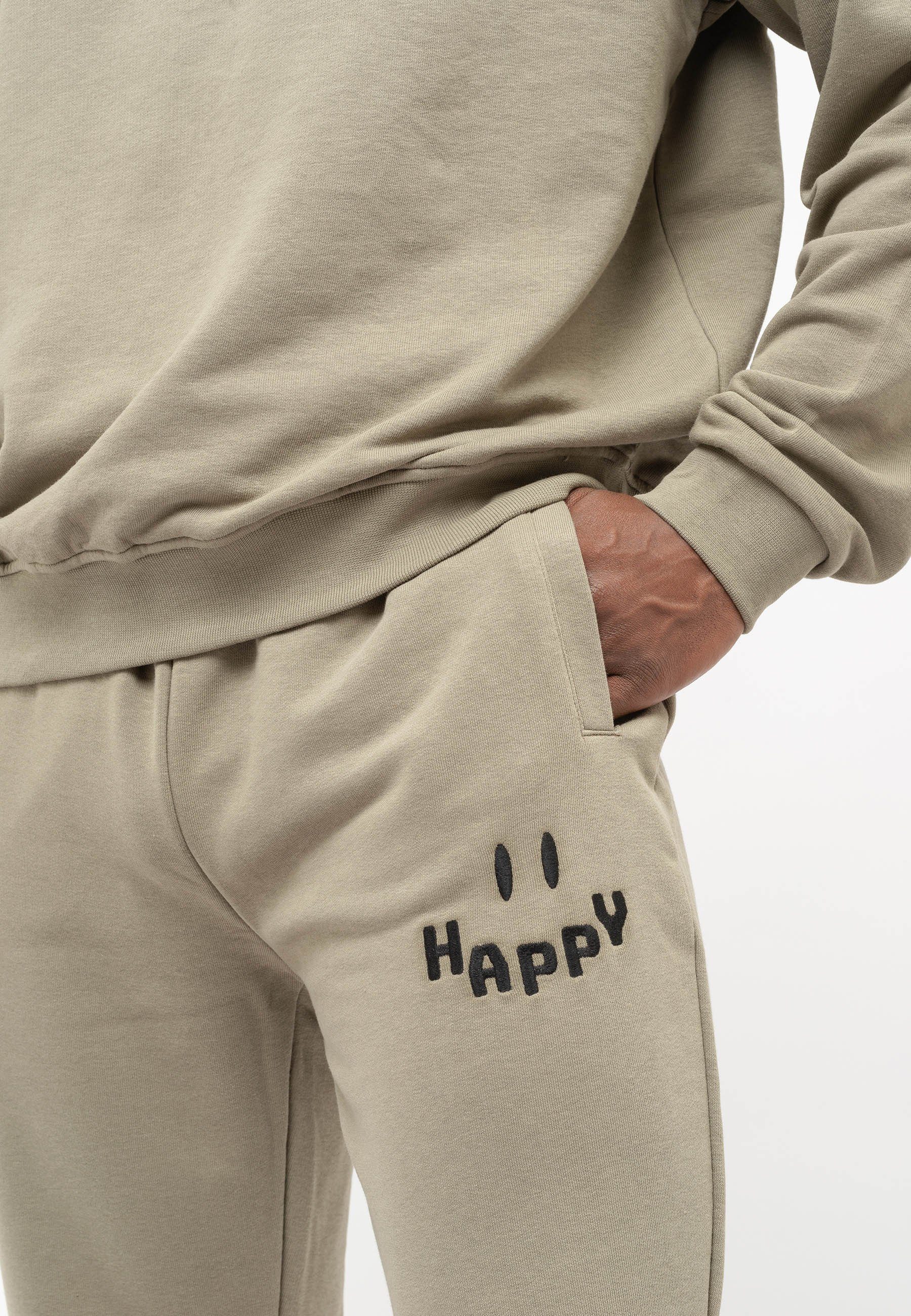 Sweatshirt, Print Mens sportivem Sport Tom Barron KHAKI Oversize Design mit Happy Freizeitanzug