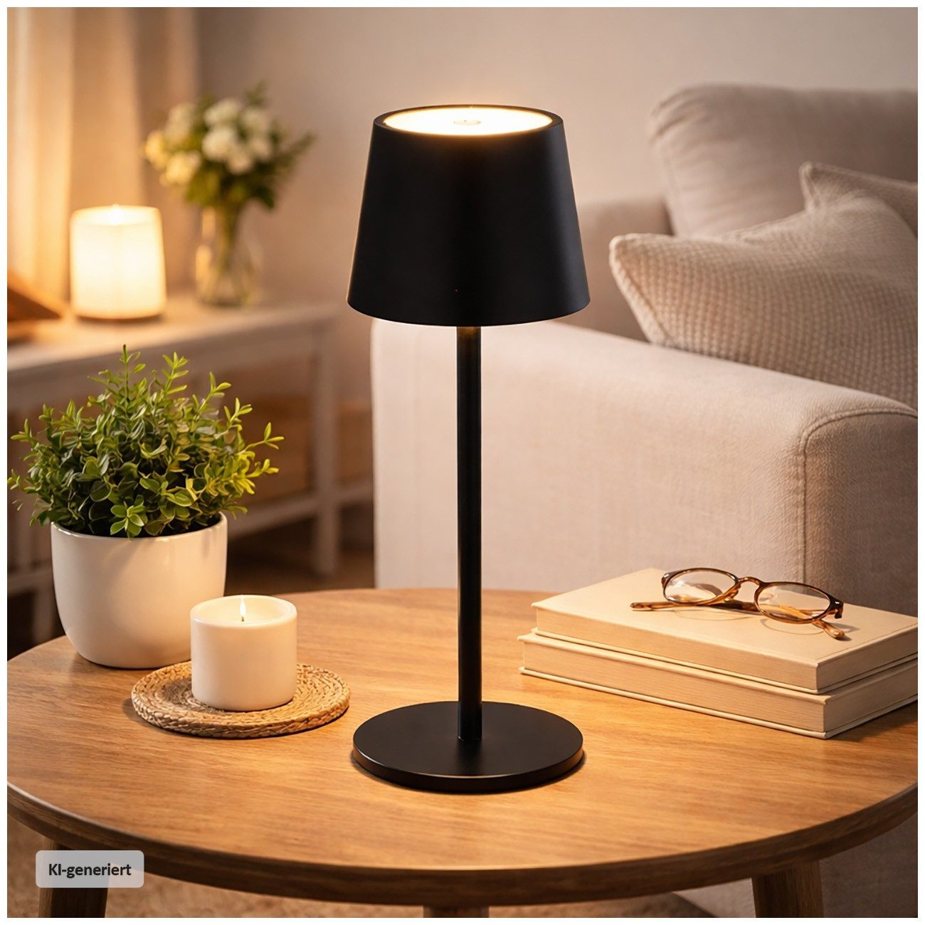 CEPEWA Tischleuchte Tischleuchte LED Touch Akku schwarz USB wiederaufladbare Tischlampe
