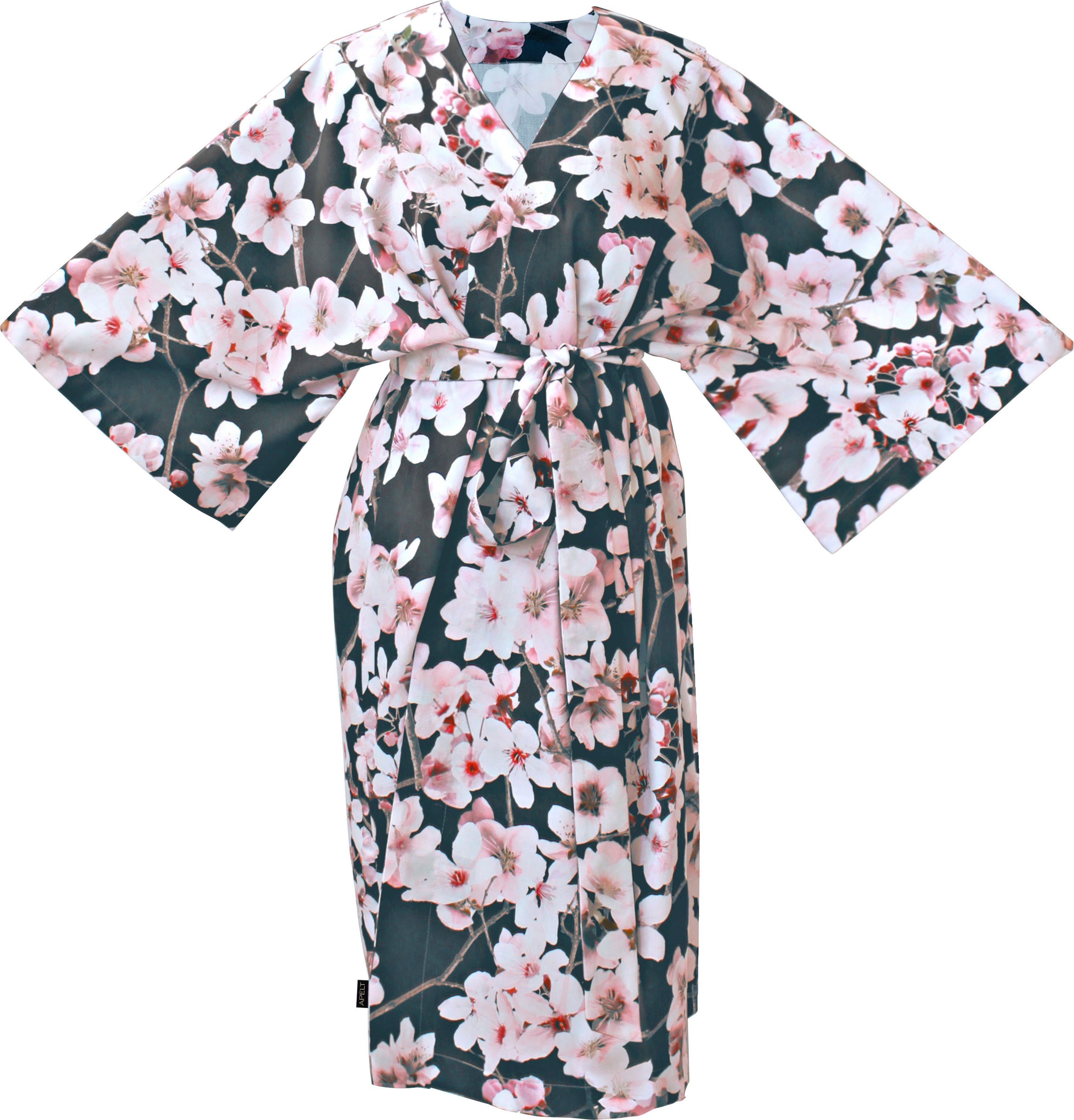 Kirschblüten Blossom, APELT Kimono Mako-Satin, Kurzform, mit Gürtel,