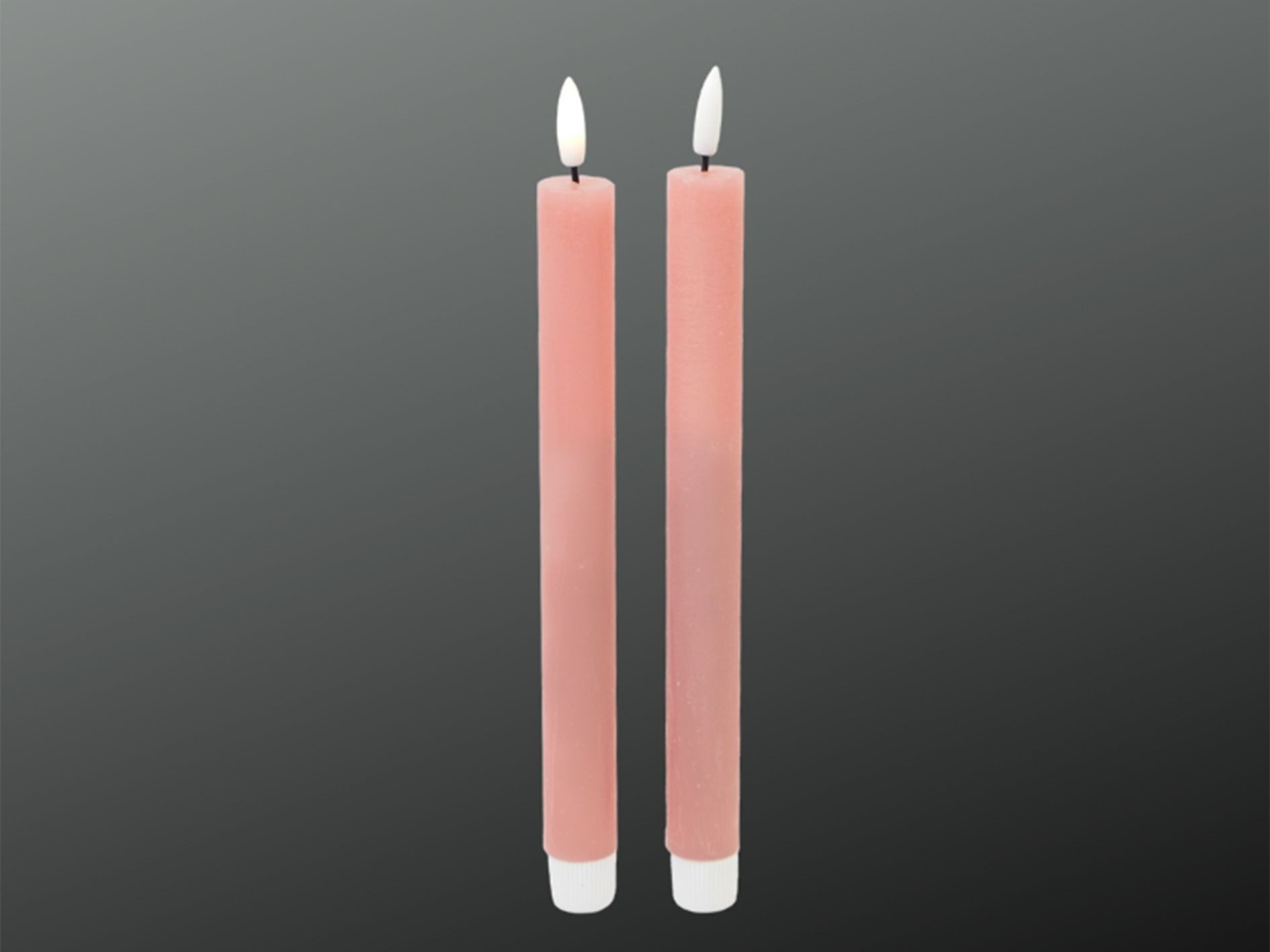 finehomegarden Spitzkerze LED-Kerze Spitzkerze LED Stabkerze Set/2 malve Ø2,2cm H24cm on/off (Set, 2-tlg), Schalter Tafelkerze Dinner Dekoration