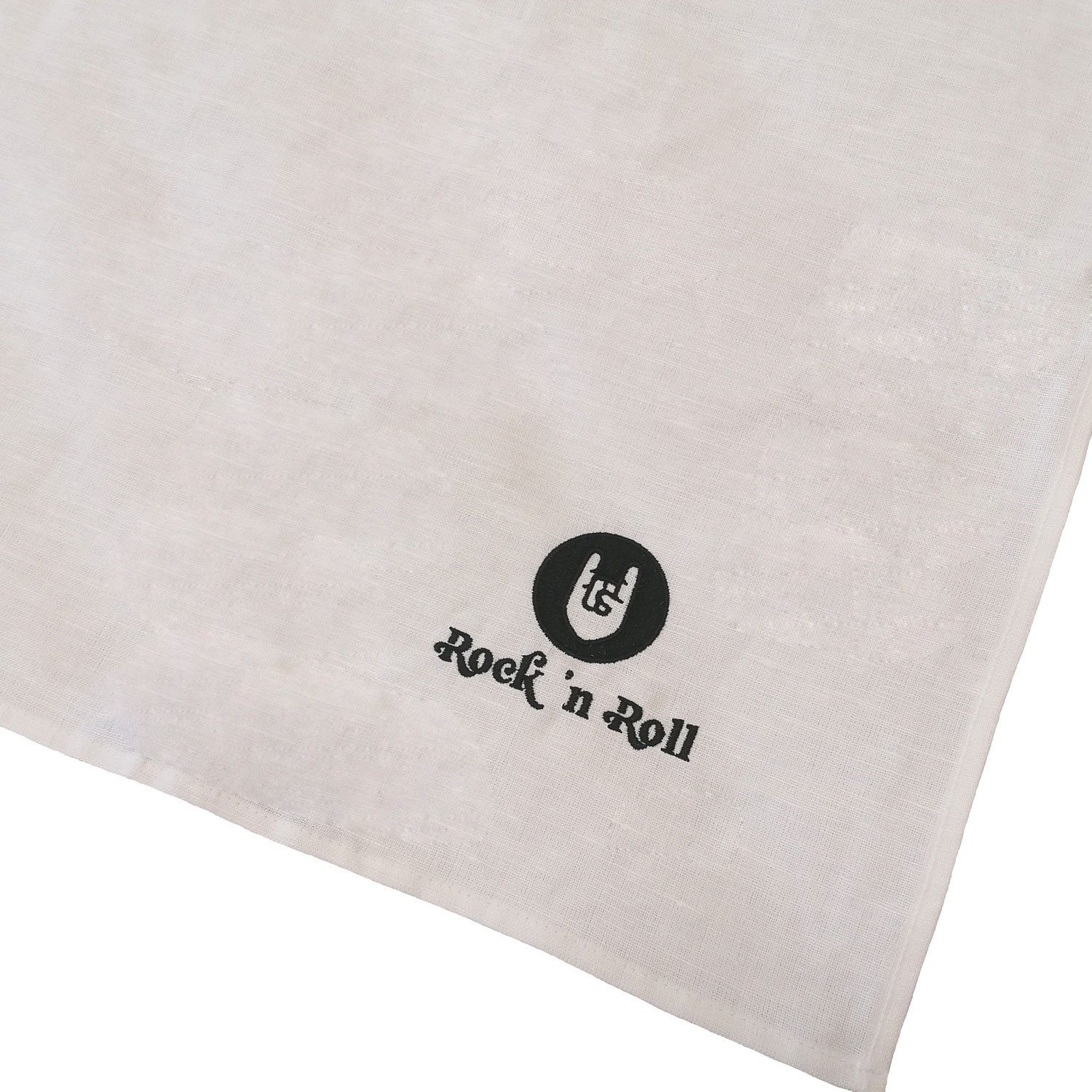 Geschirrtuch Roll edler (1-tlg) weiß Rock Stickerei, mit 50x70 `n Küchentuch cm Halbleinen Kracht
