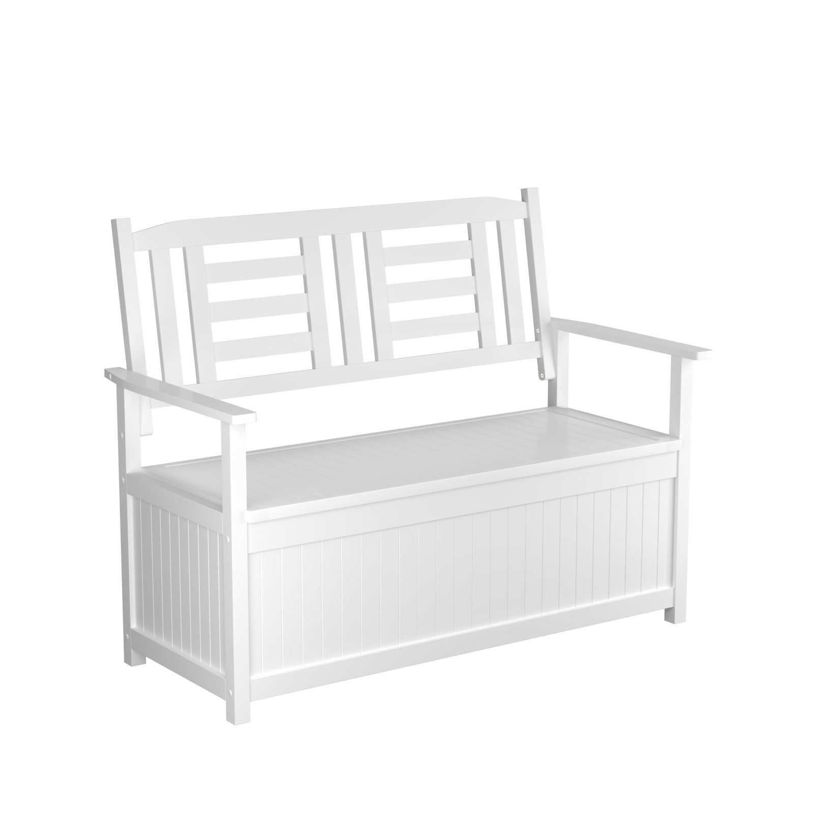 KOMFOTTEU Gartenbank, 2-Sitzer Balkonbank Aufbewahrungsbank mit 185 l Stauraum