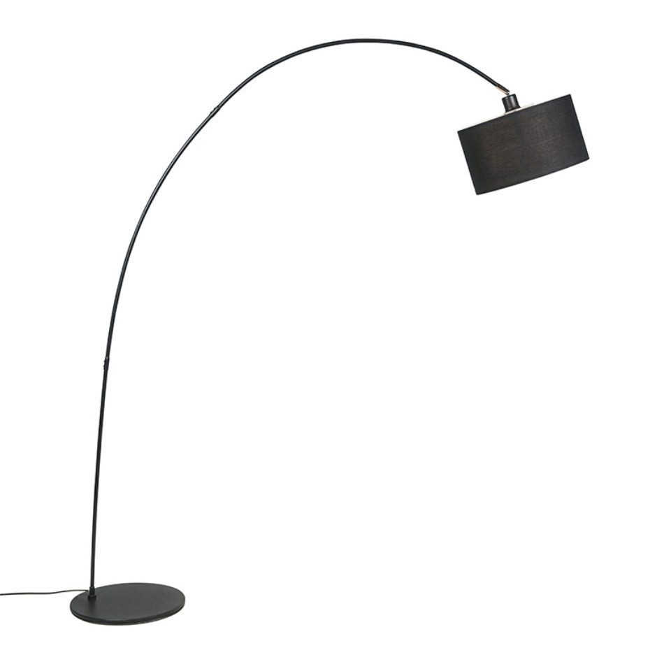Qazqa Stehlampe Vinossa, ohne Leuchtmittel, E27, Schwarz, Modern, Stahl, 1- günstig online kaufen