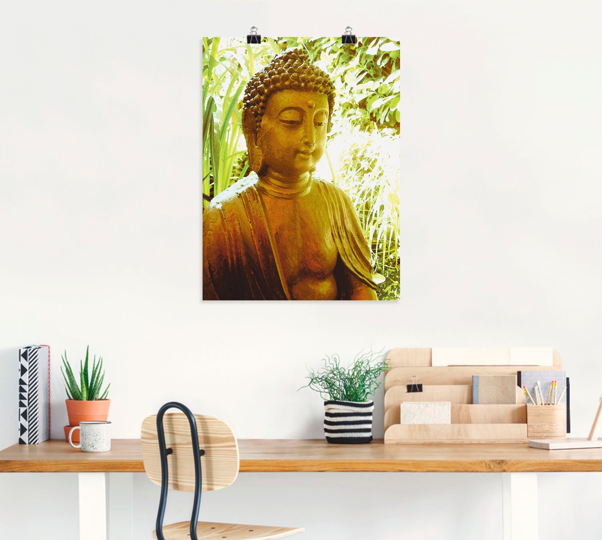 Größen als Buddha, von St), Wandbild Wandaufkleber versch. (1 Leinwandbild, Poster Religion Artland Seele in oder Die