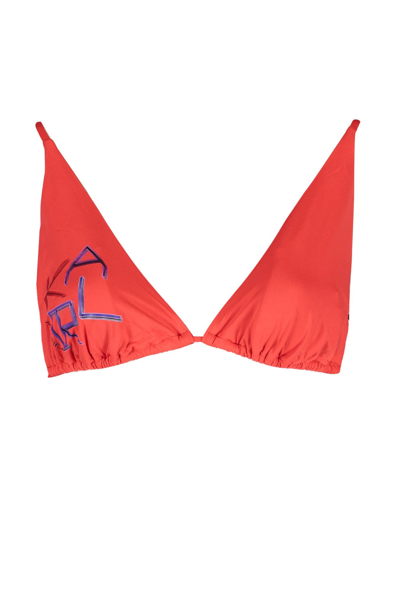 KARL LAGERFELD Badeanzug Elegantes rotes Damen-Bikini-Oberteil mit Kontrastdetails und Print
