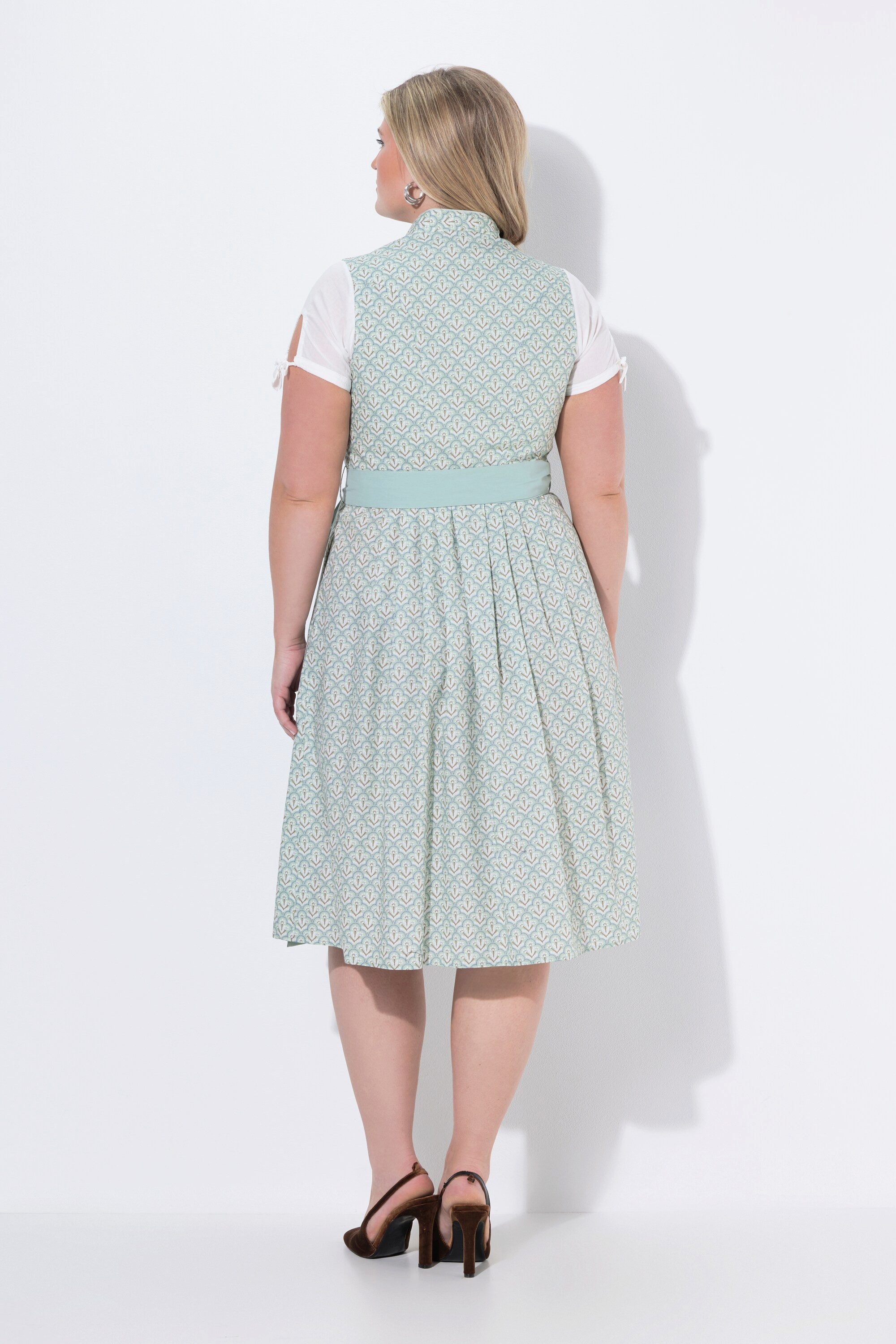 Ulla Popken Dirndl Dirndl Stehkragen V-Ausschnitt