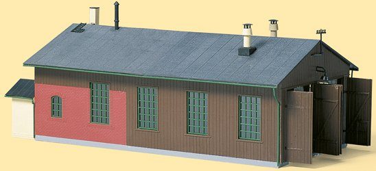 Image of Auhagen Modelleisenbahn-Gebäude »Lokschuppen zweiständig«, Spur H0, Made in Germany