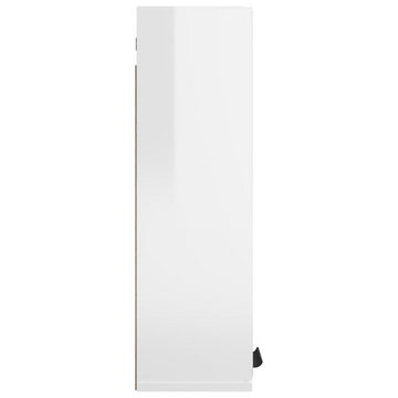 vidaXL Badezimmerspiegelschrank Bad-Spiegelschrank Hochglanz-Weiß 64x20x67 cm (1-St)