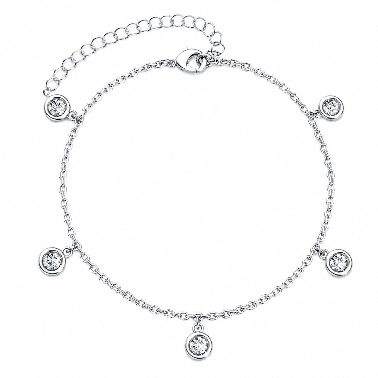 ROUGEMONT Charm-Armband Funkelndes Zirkonia Damen Armband 18cm+5cm Länge, Hypoallergen